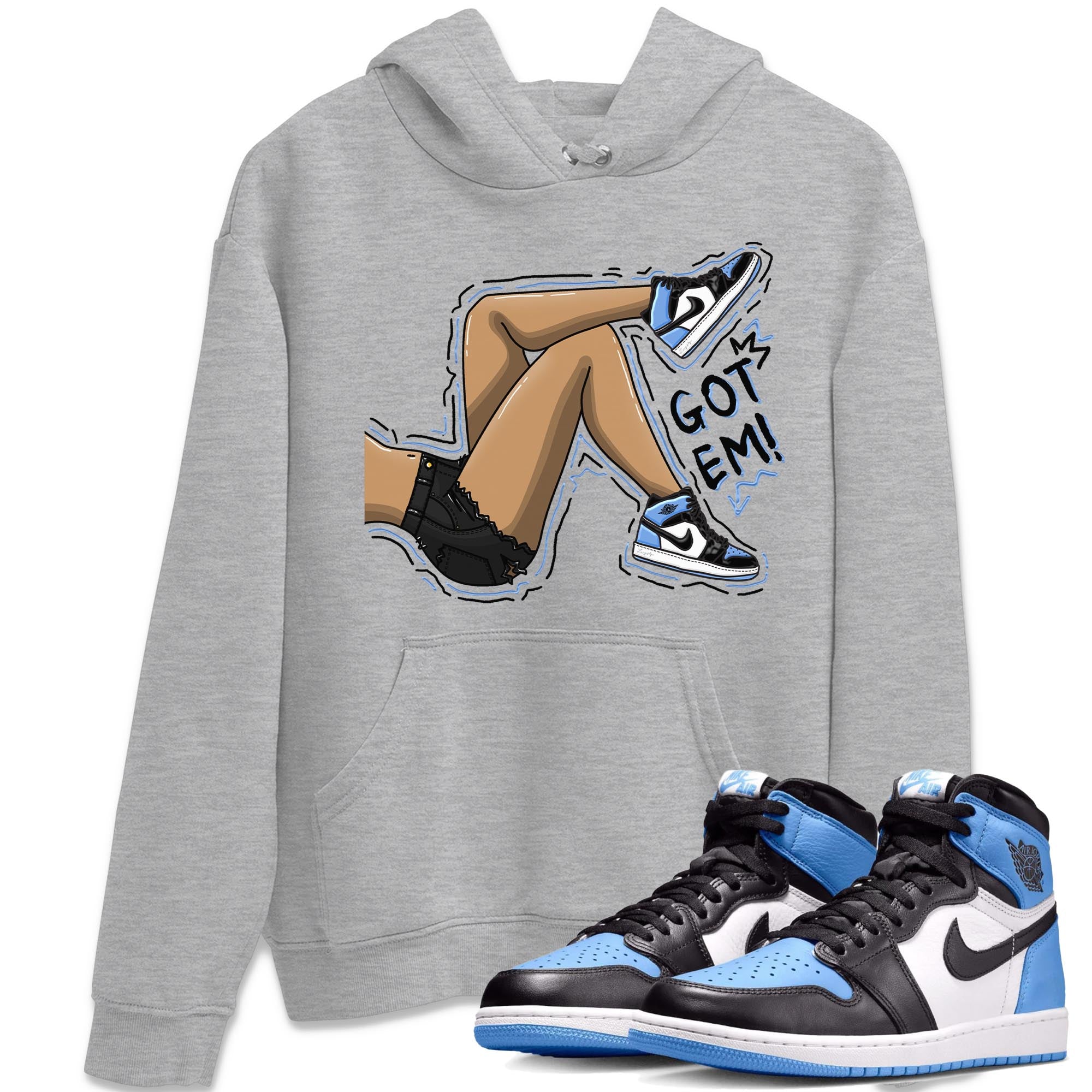 Got Em Legs snkmatch Tee - Air Jordan 1 UNC Toe