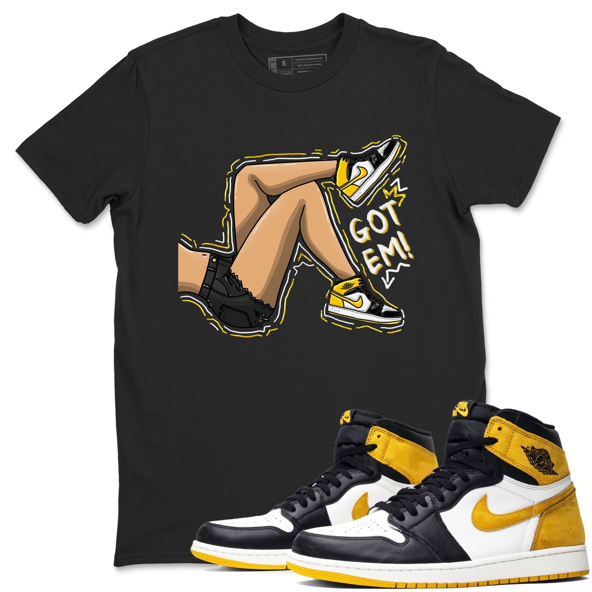 Got Em Legs snkmatch Tees - Air Jordan 1 Yellow Ochre