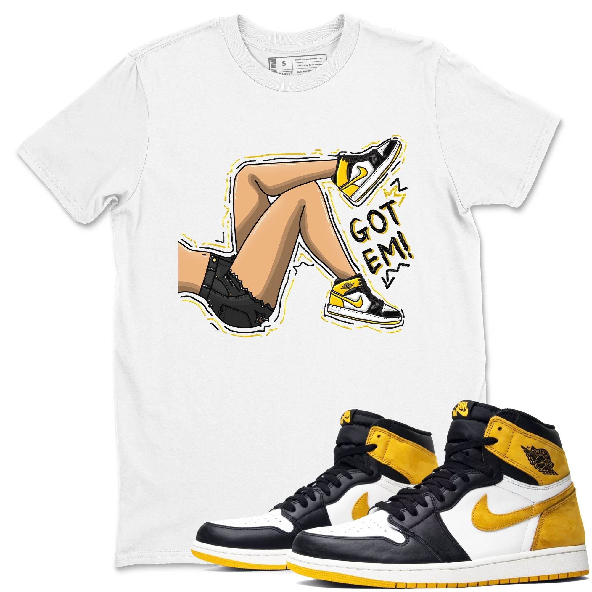 Got Em Legs snkmatch Tees - Air Jordan 1 Yellow Ochre