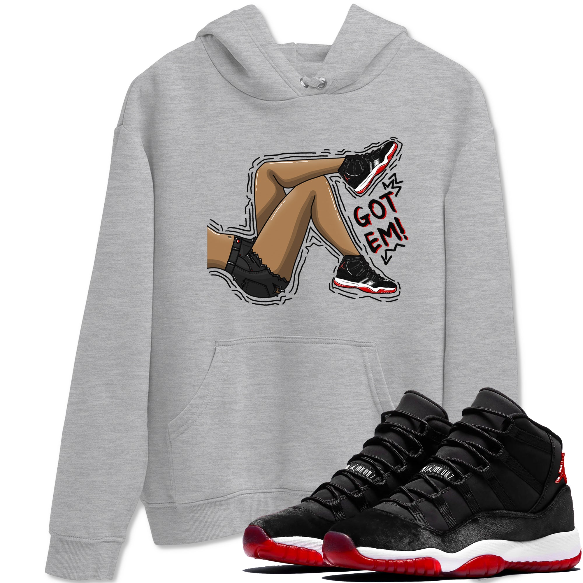 Got Em Legs snkmatch Tees - Air Jordan 11 Bred Velvet