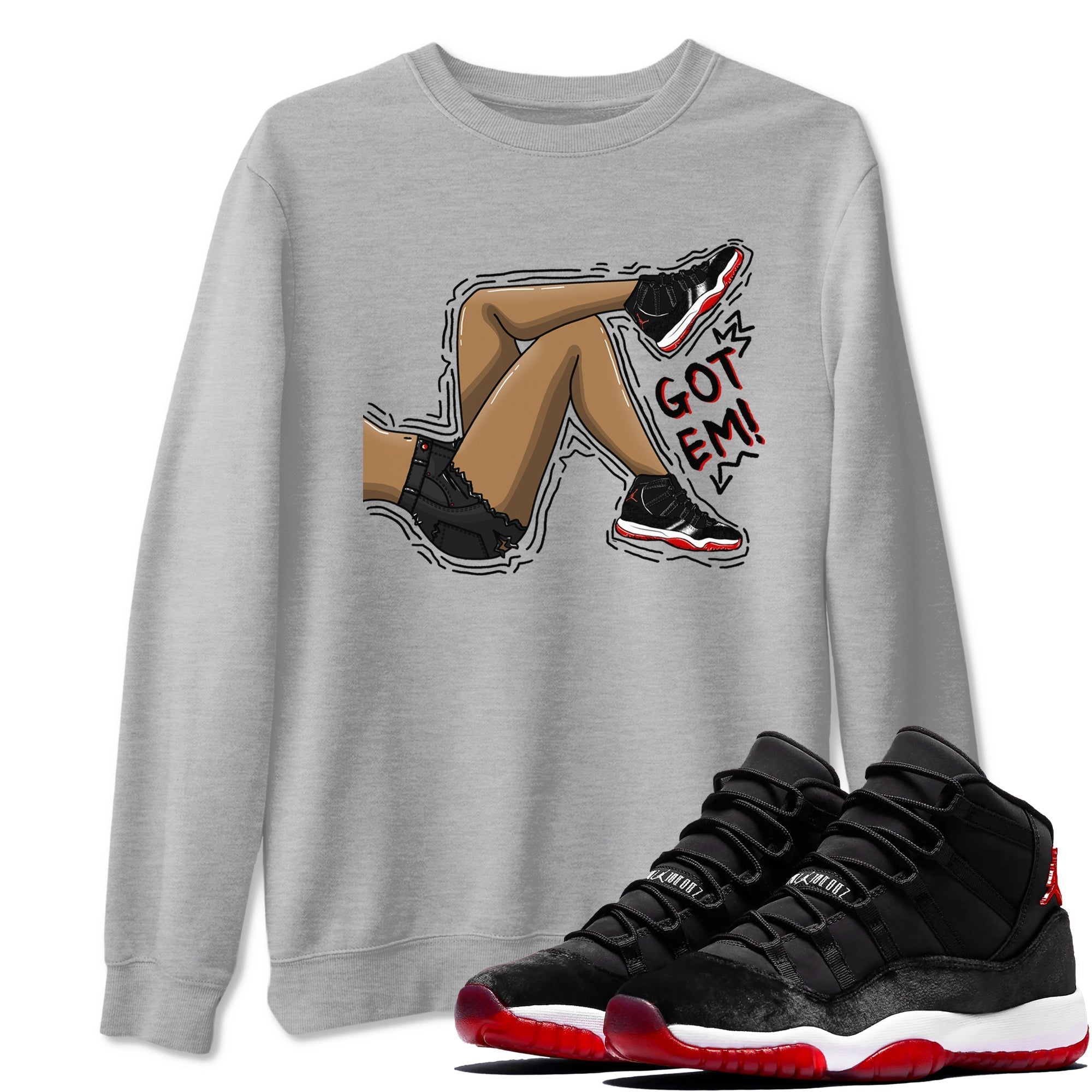 Got Em Legs snkmatch Tees - Air Jordan 11 Bred Velvet