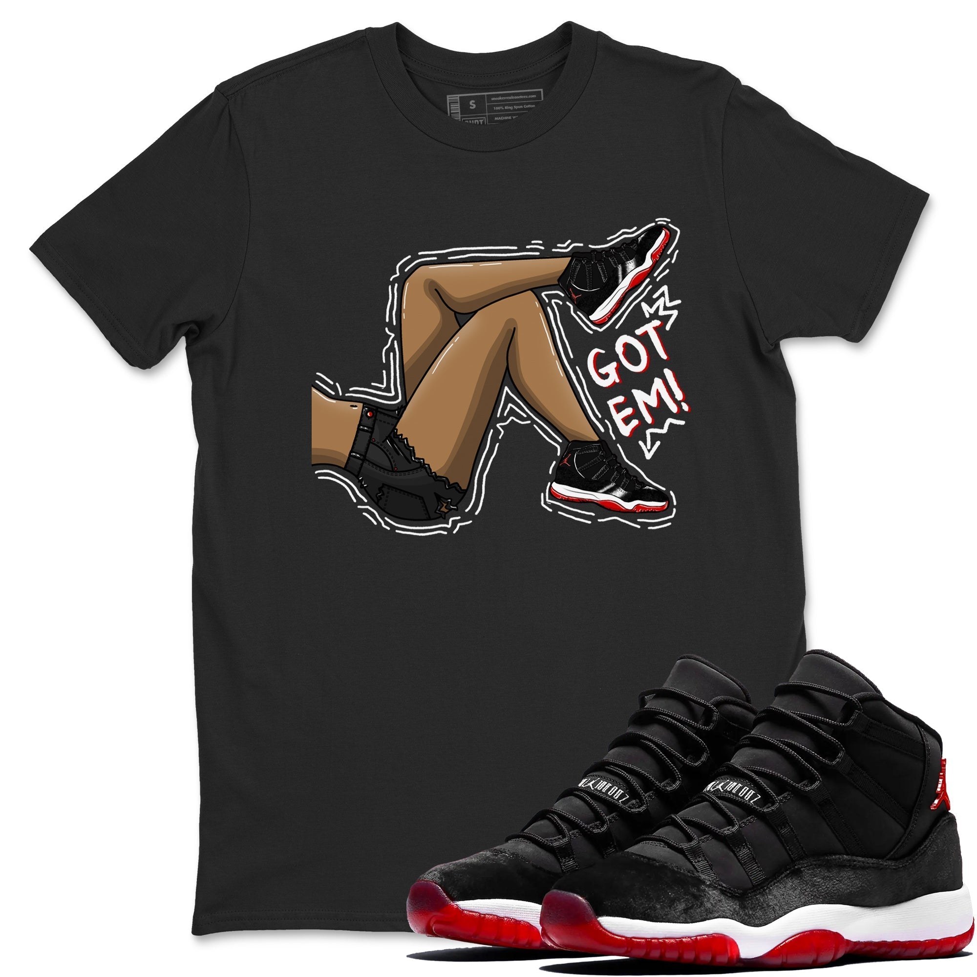 Got Em Legs snkmatch Tees - Air Jordan 11 Bred Velvet