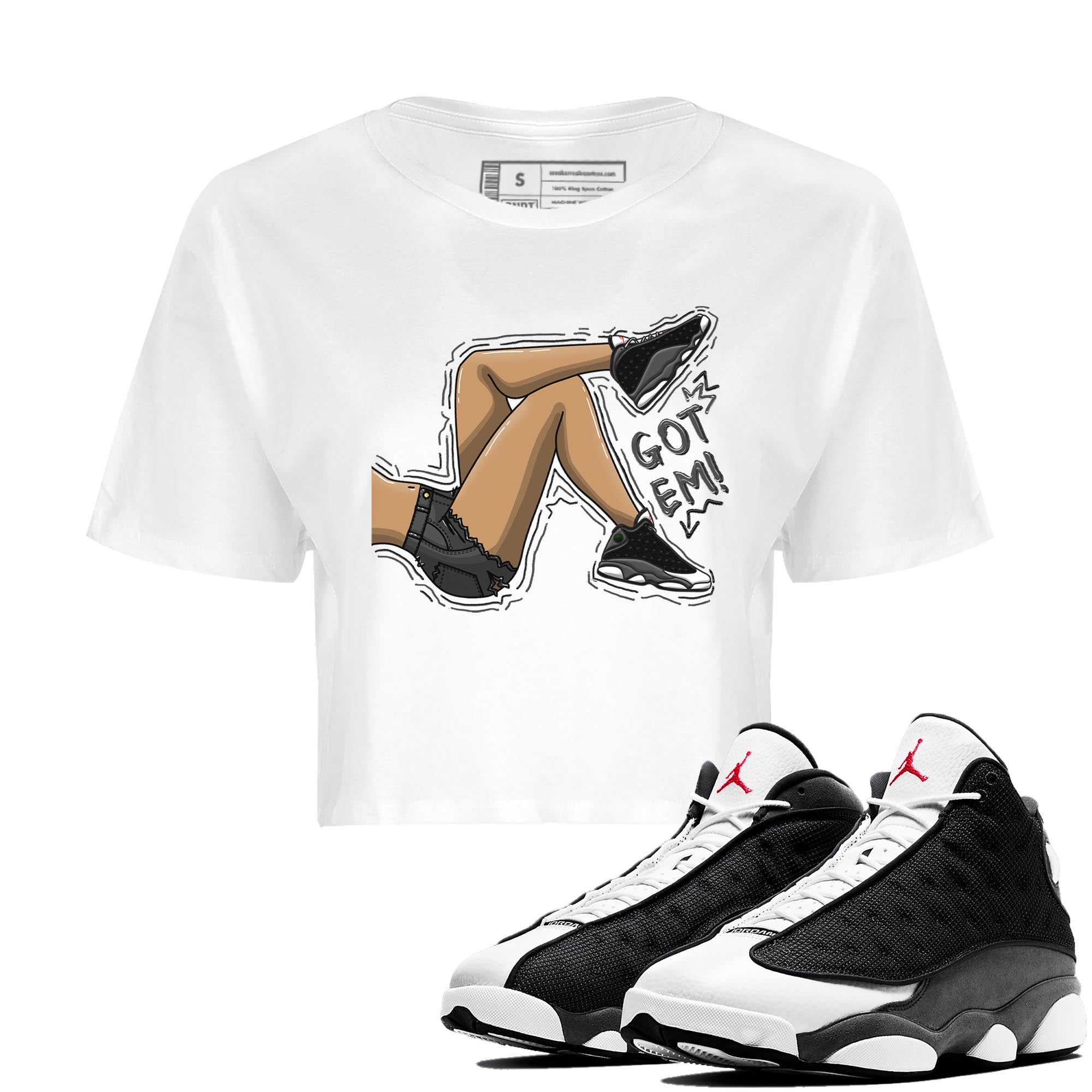 Got Em Legs Women's Tops - Air Jordan 13 Black Flint