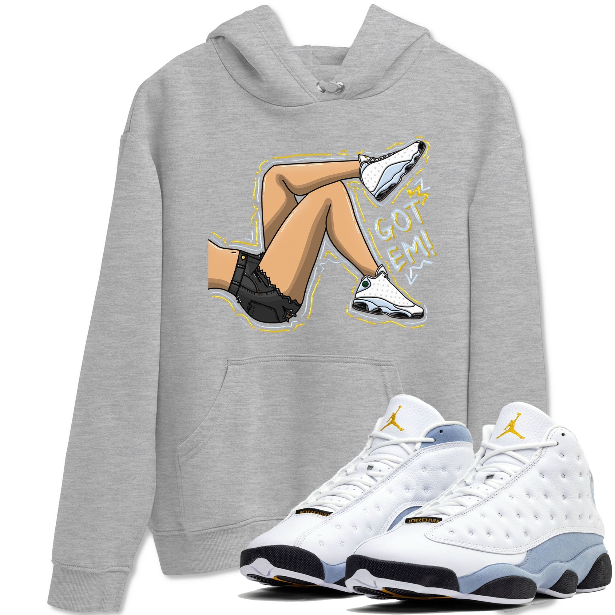 Got Em Legs snkmatch Tees - Air Jordan 13 Blue Grey