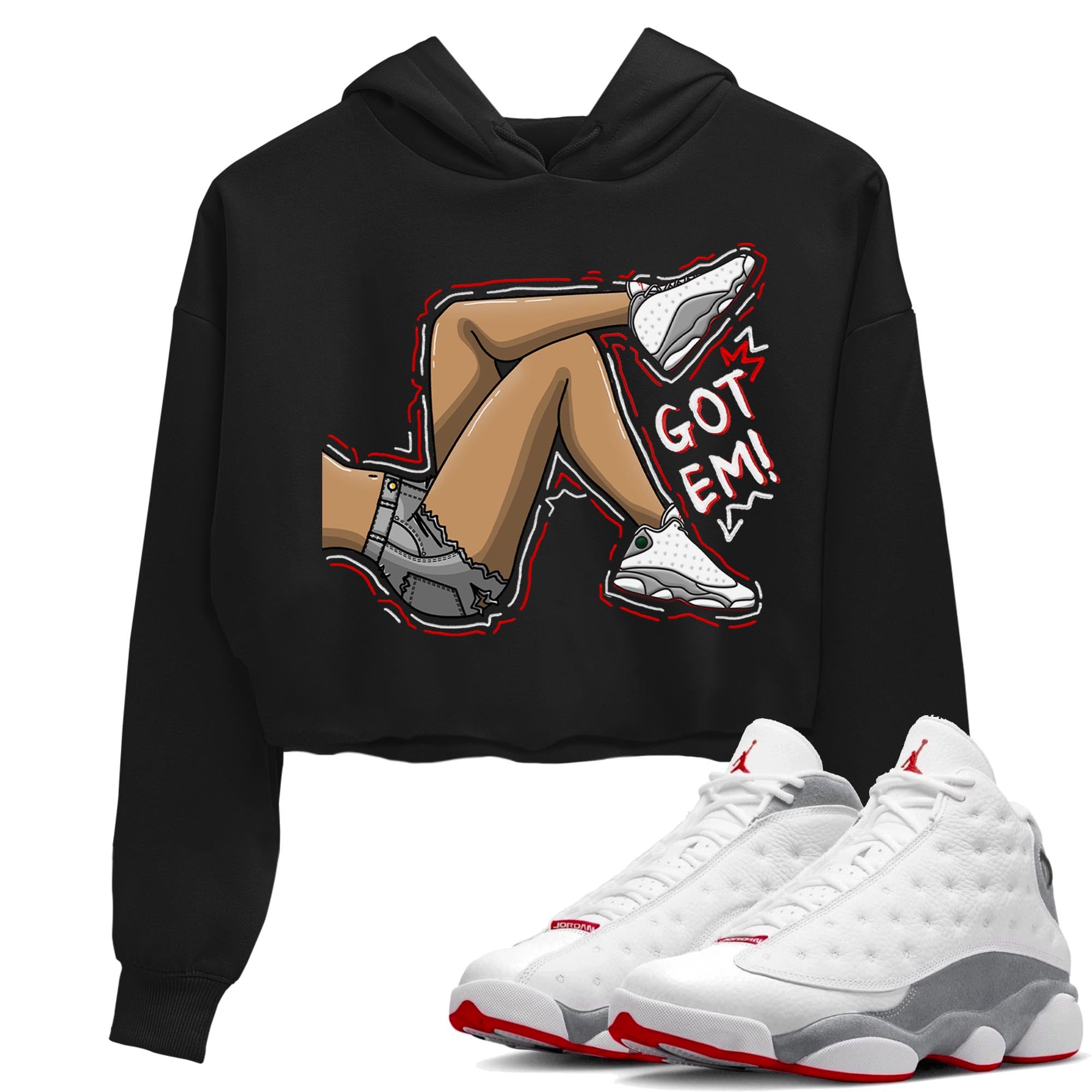 Got Em Legs Women's Tops - Air Jordan 13 Wolf Grey