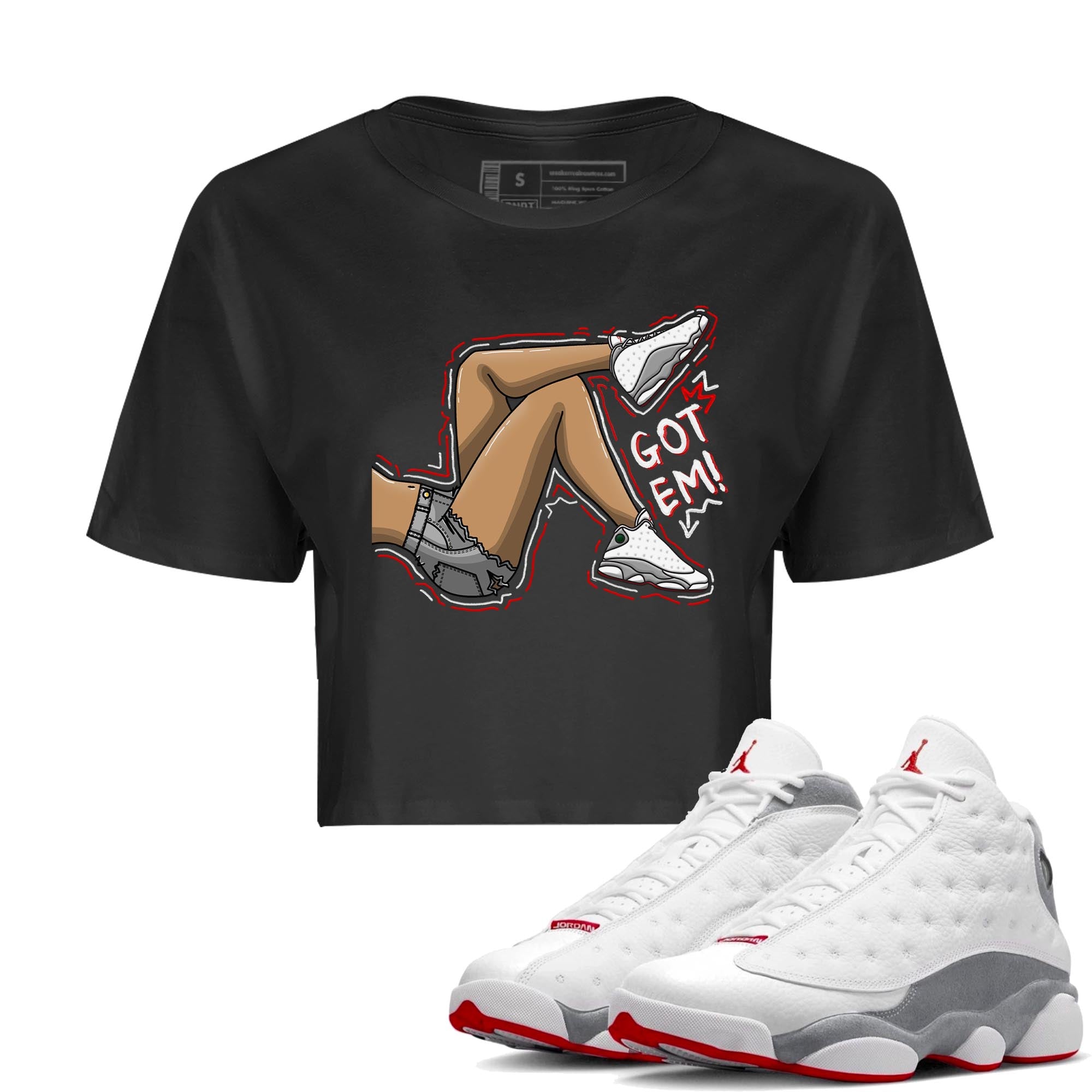 Got Em Legs Women's Tops - Air Jordan 13 Wolf Grey