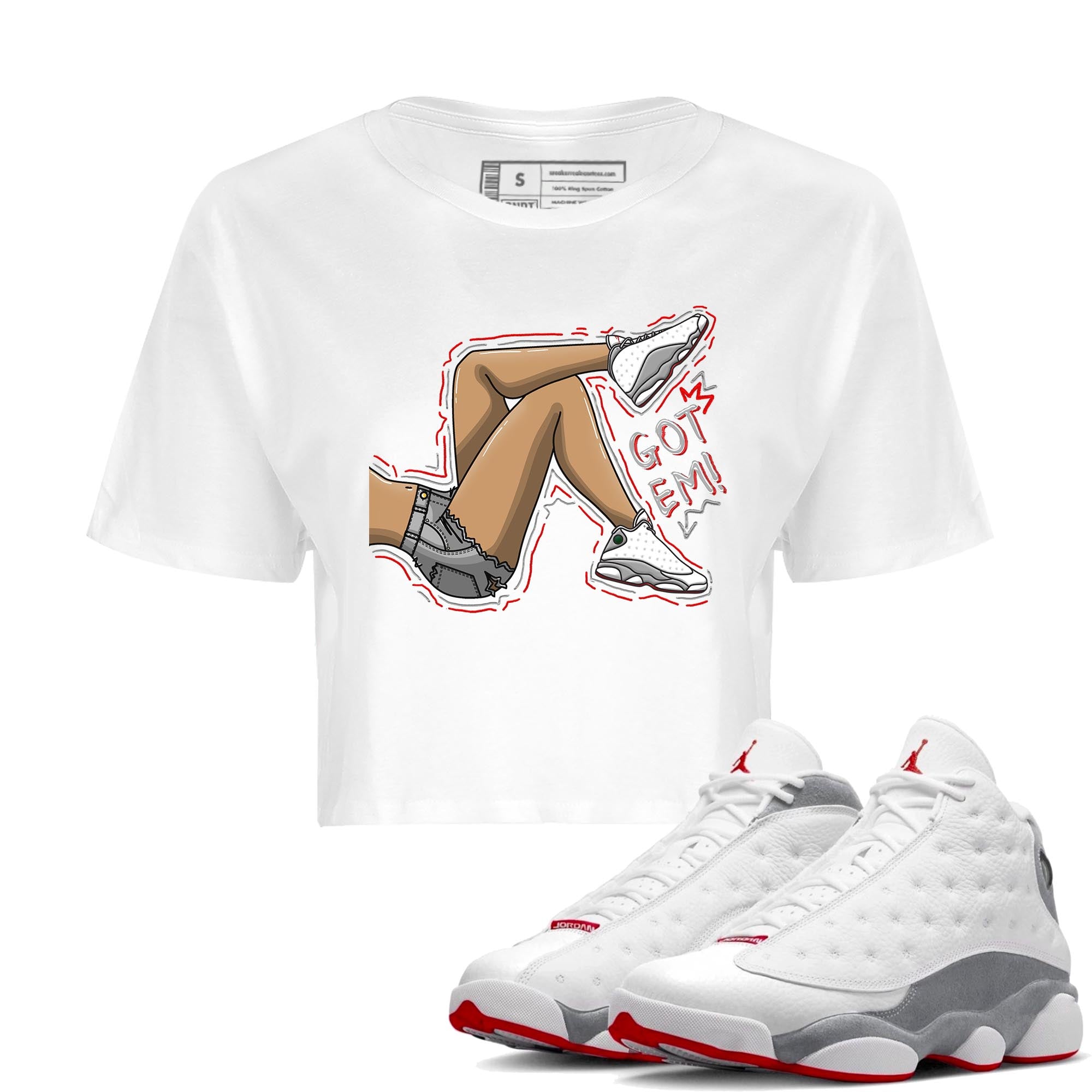 Got Em Legs Women's Tops - Air Jordan 13 Wolf Grey