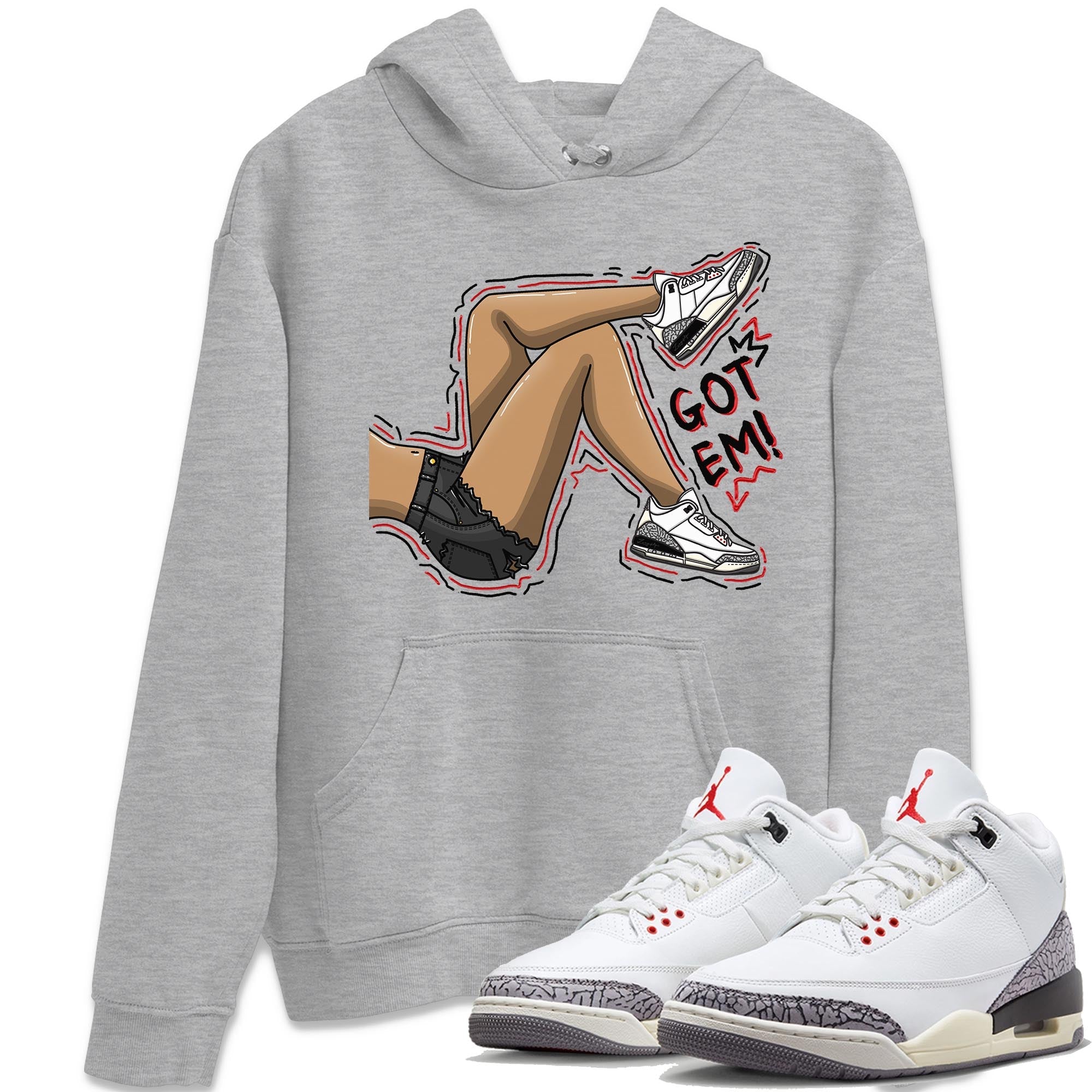 Got Em Legs Unisex Tops - Air Jordan 3 White Cement