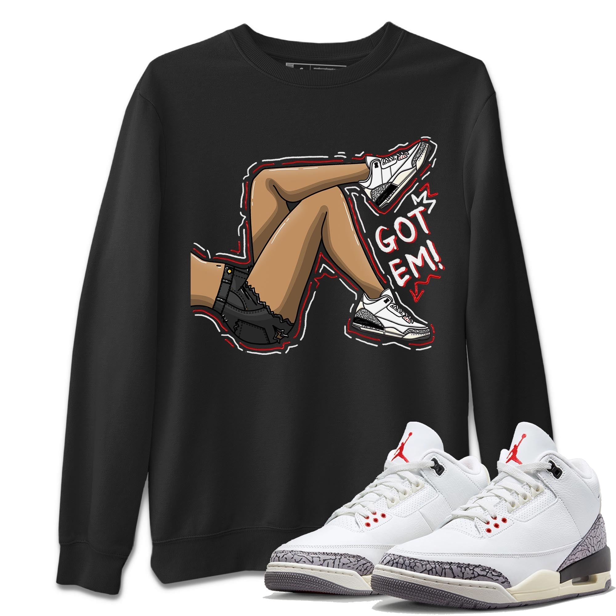 Got Em Legs Unisex Tops - Air Jordan 3 White Cement