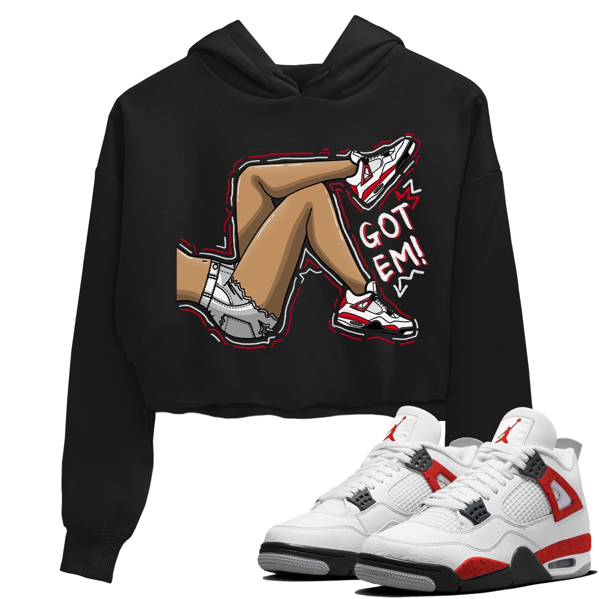 Got Em Legs snkmatch Women's Top - Air Jordan 4 Red Cement