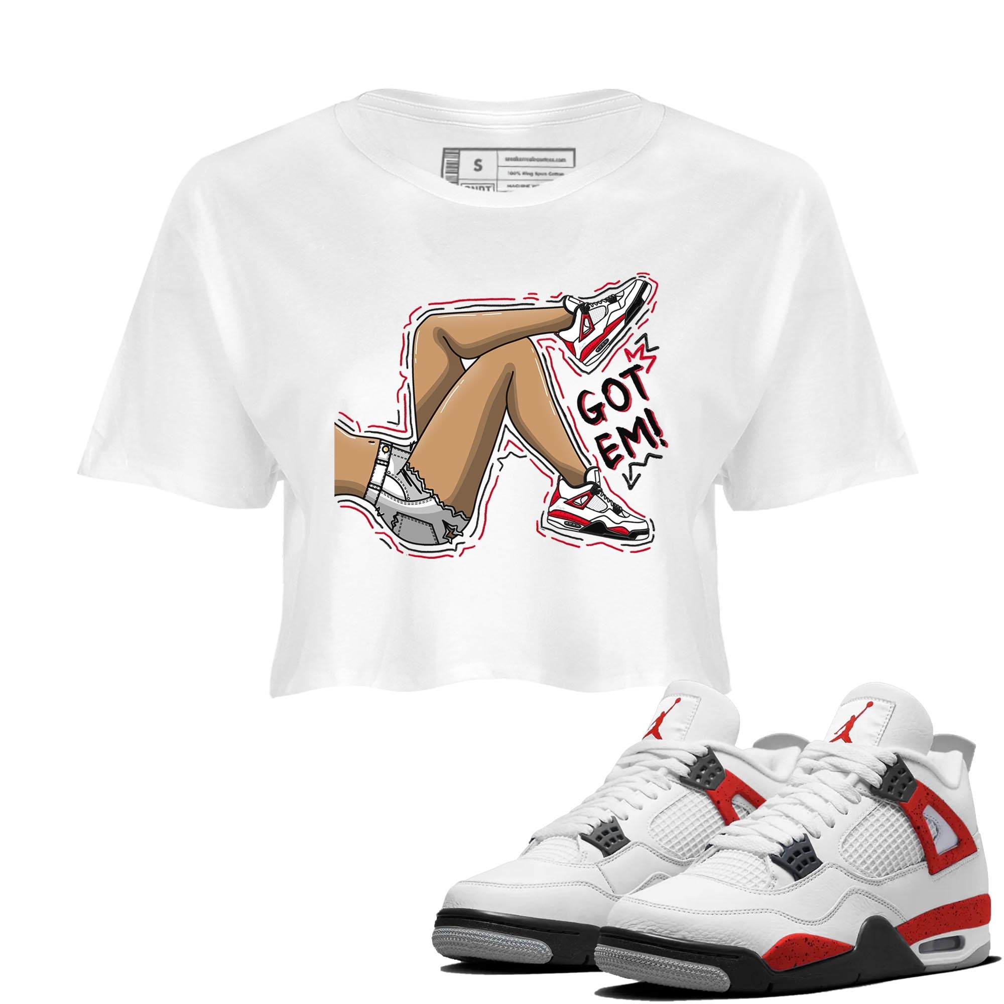 Got Em Legs snkmatch Women's Top - Air Jordan 4 Red Cement