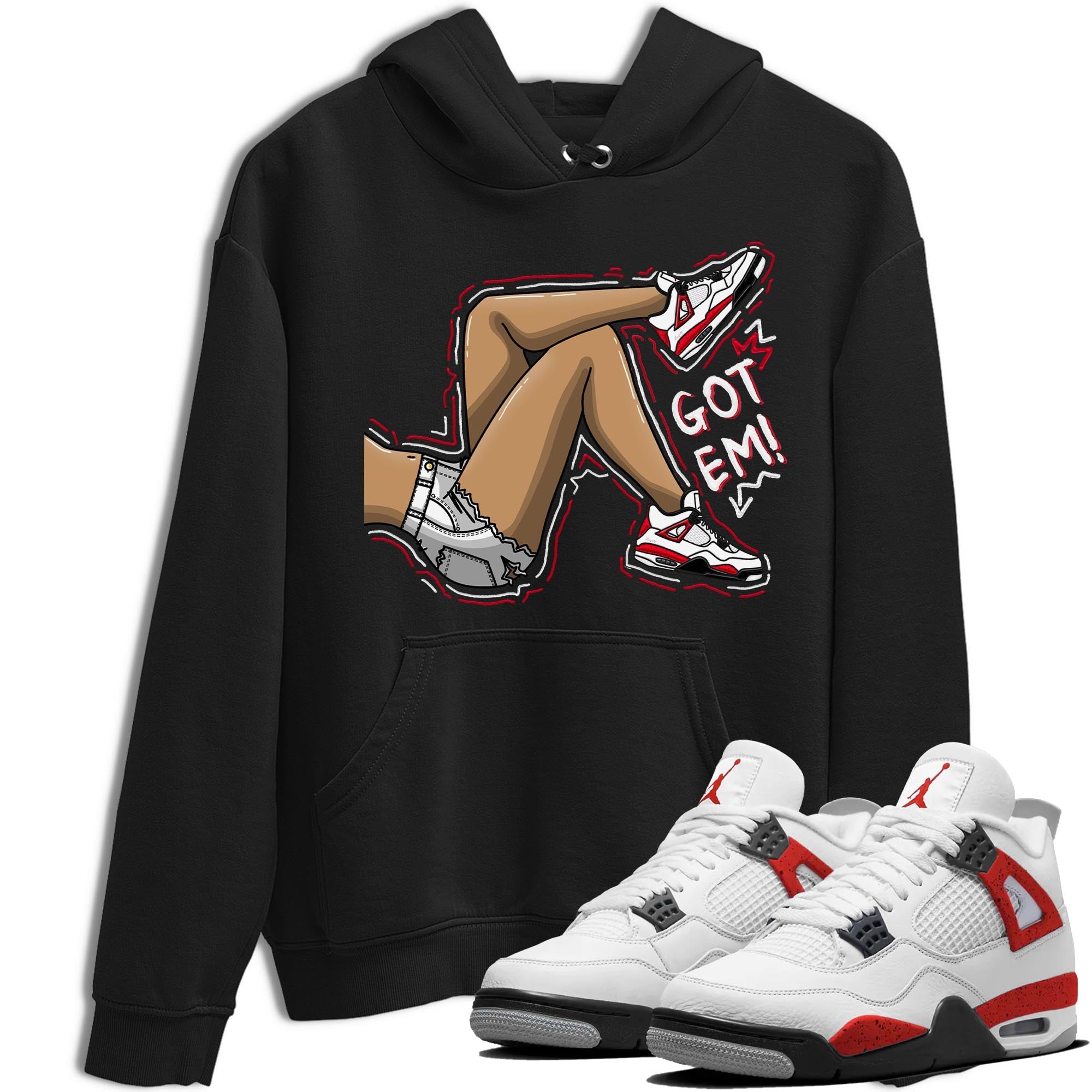 Got Em Legs snkmatch Tee - Air Jordan 4 Red Cement