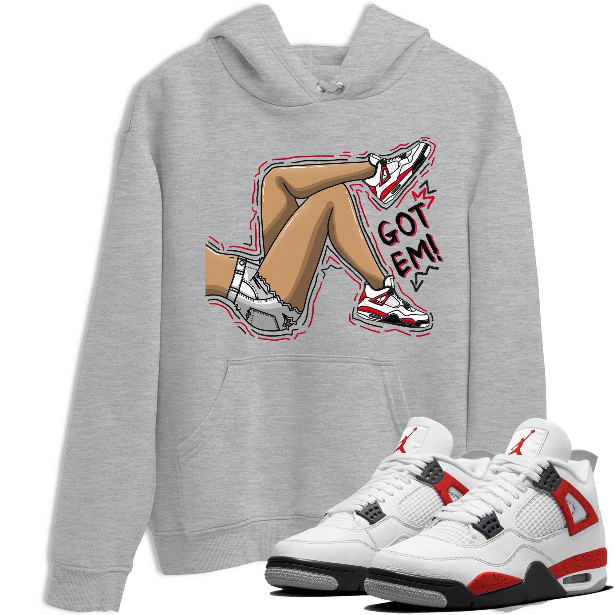Got Em Legs snkmatch Tee - Air Jordan 4 Red Cement