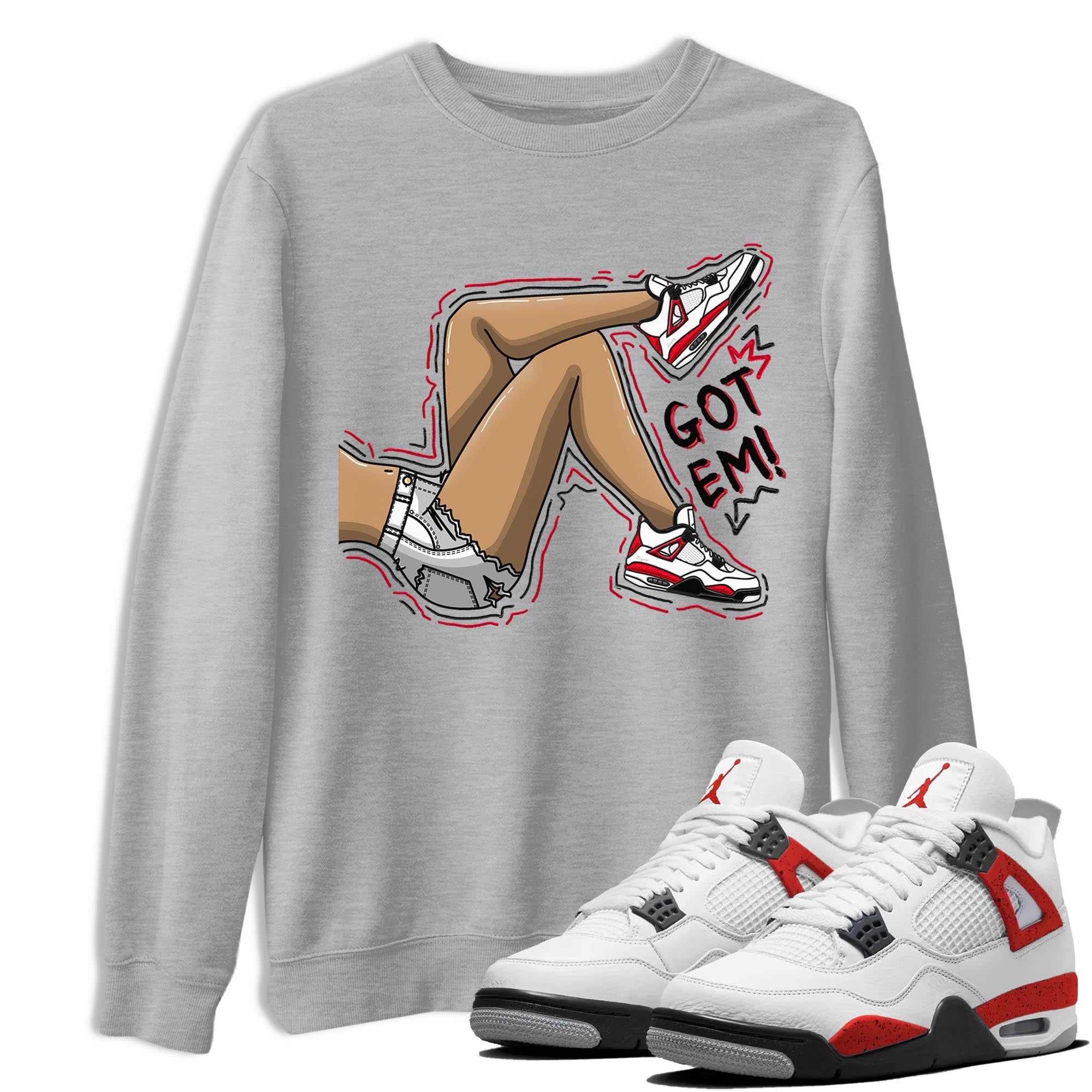 Got Em Legs snkmatch Tee - Air Jordan 4 Red Cement