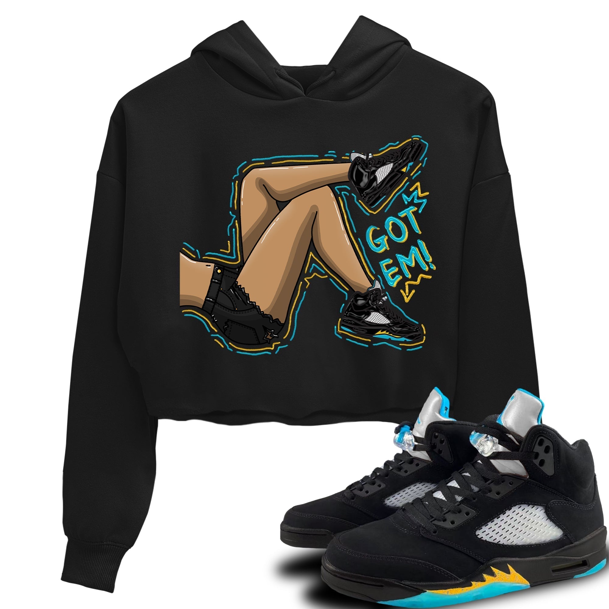 Got Em Legs Women's Tops - Air Jordan 5 Aqua