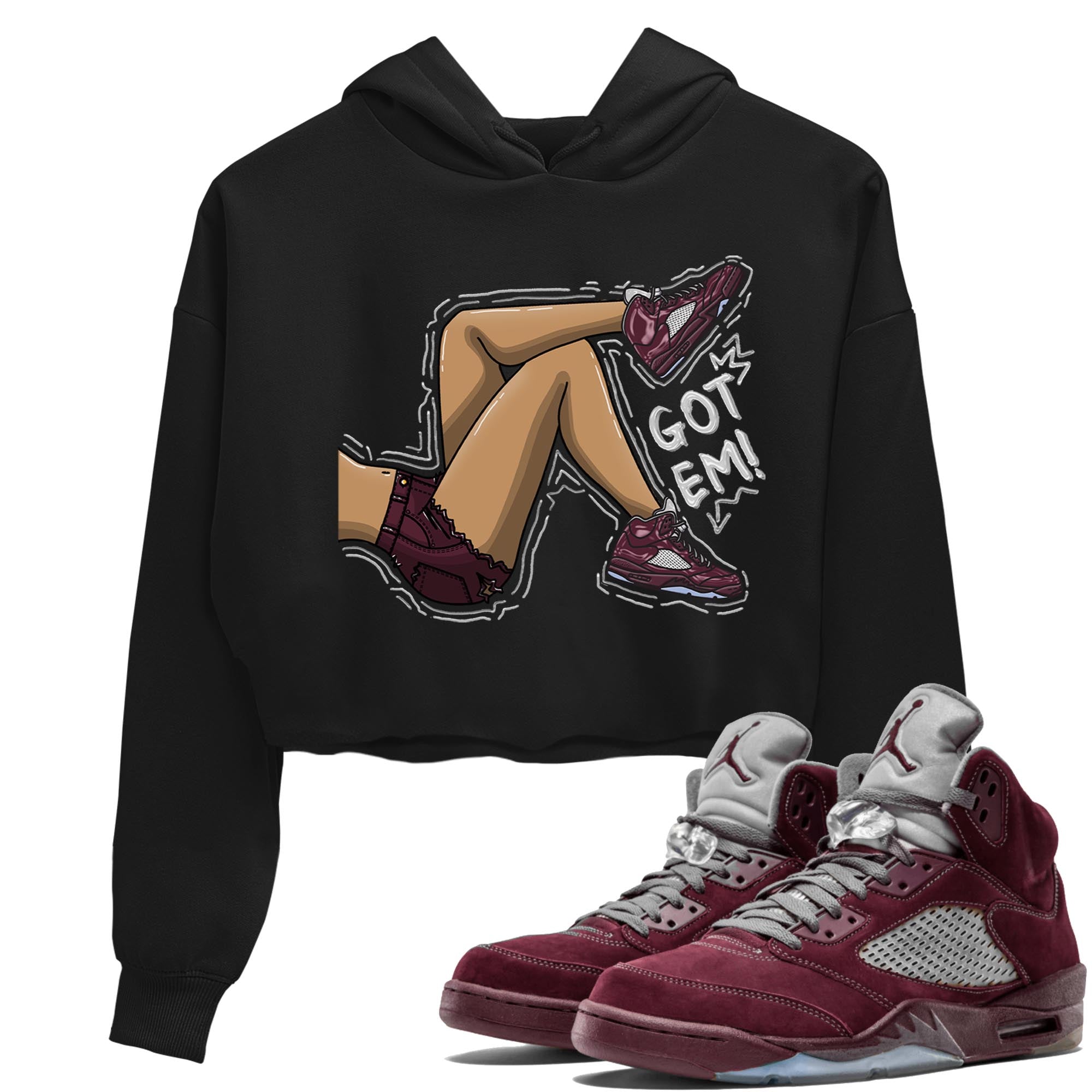 Got Em Legs snkmatch Women's Top - Air Jordan 5 Burgundy