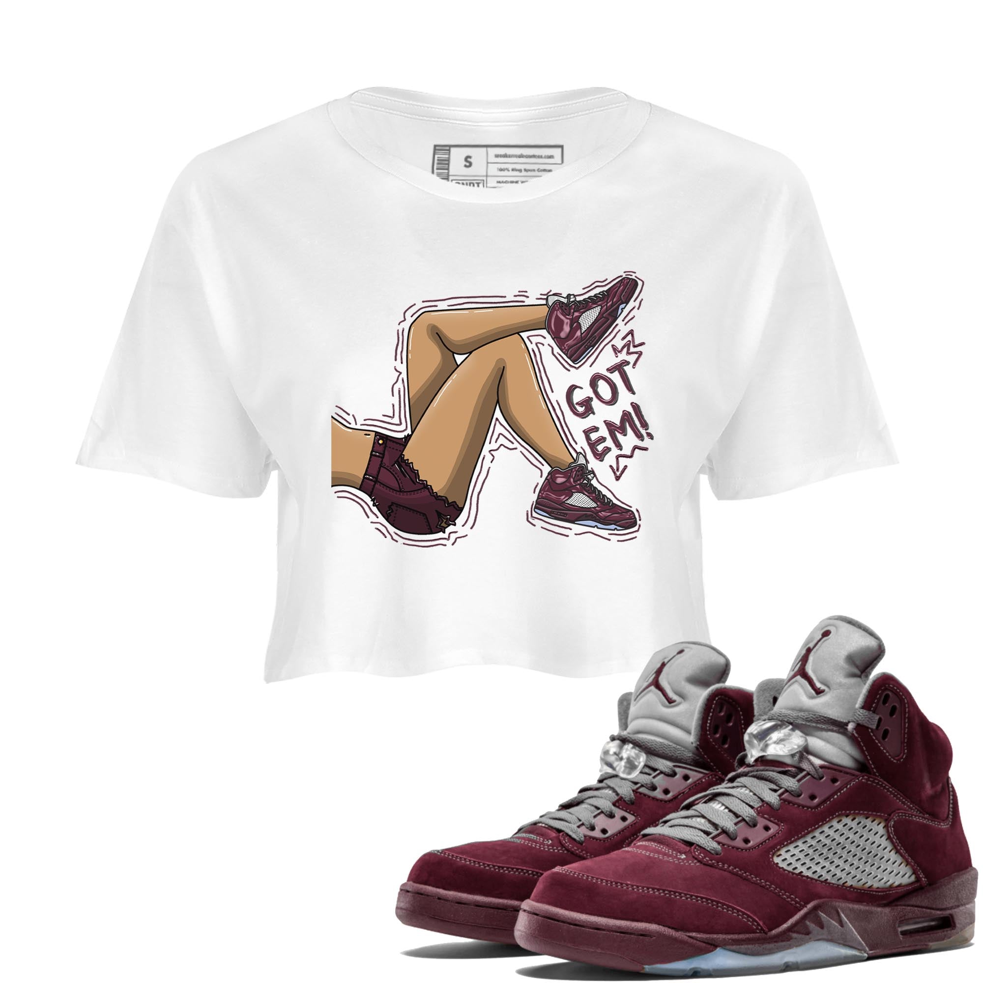 Got Em Legs snkmatch Women's Top - Air Jordan 5 Burgundy