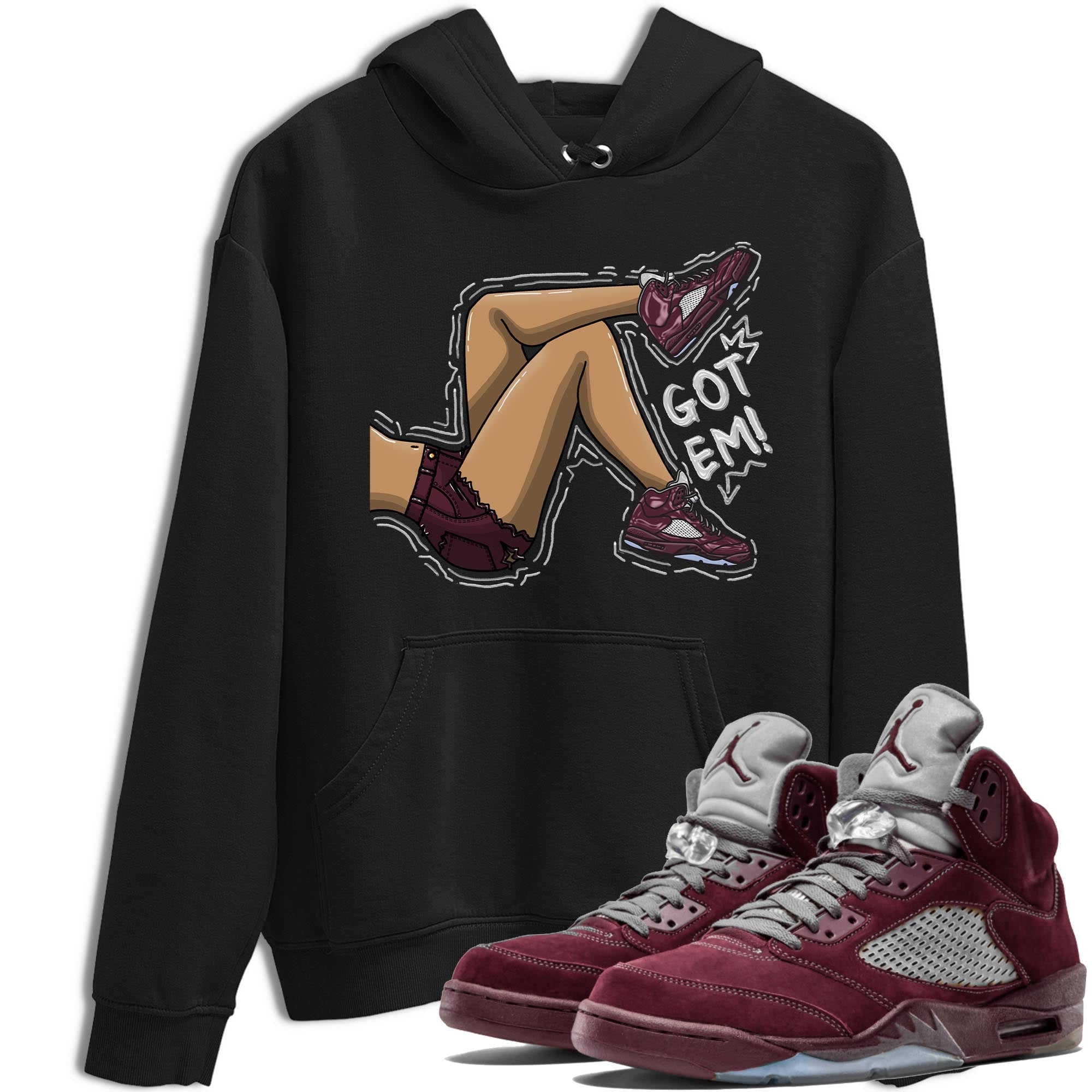 Got Em Legs snkmatch Tee - Air Jordan 5 Burgundy