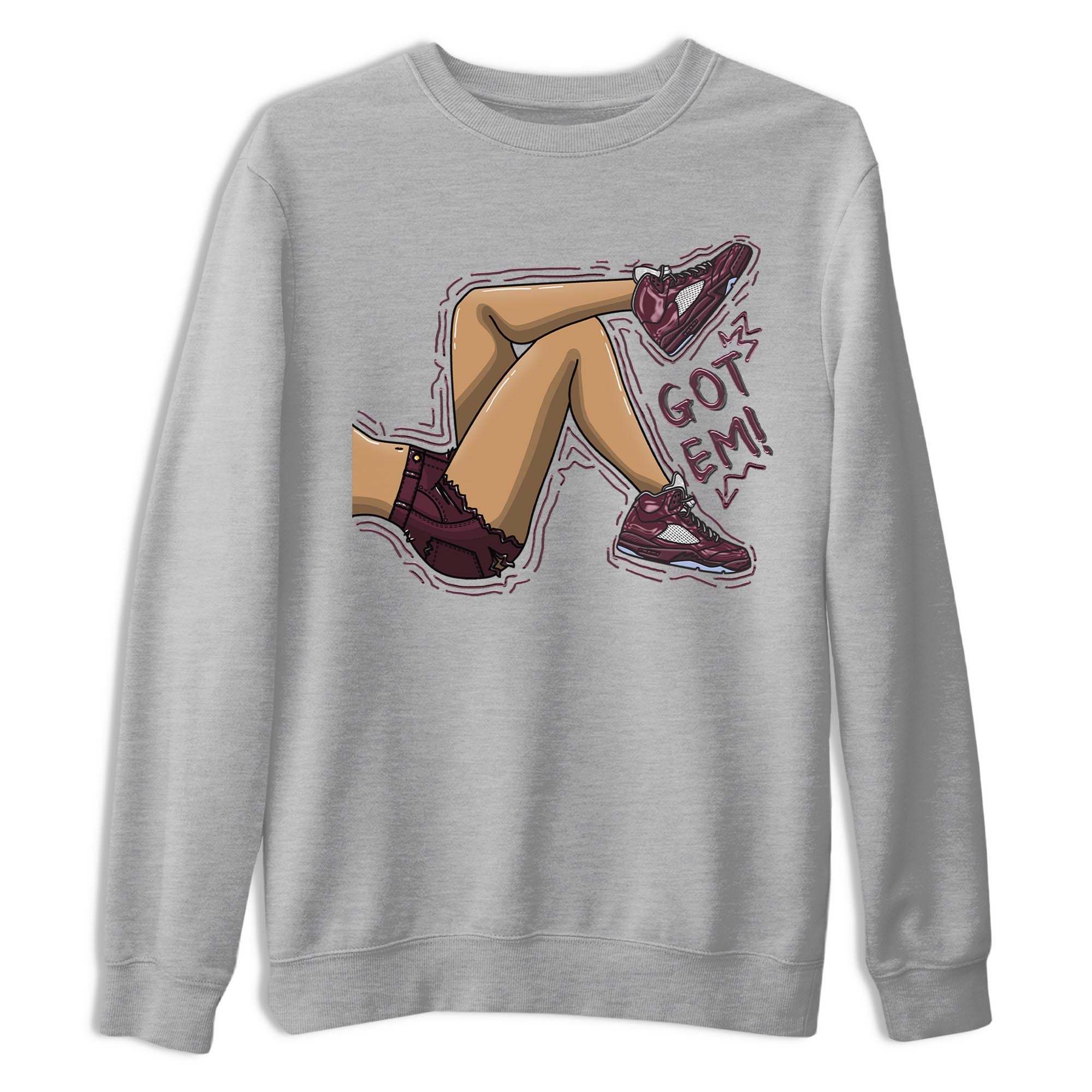 Got Em Legs snkmatch Tee - Air Jordan 5 Burgundy