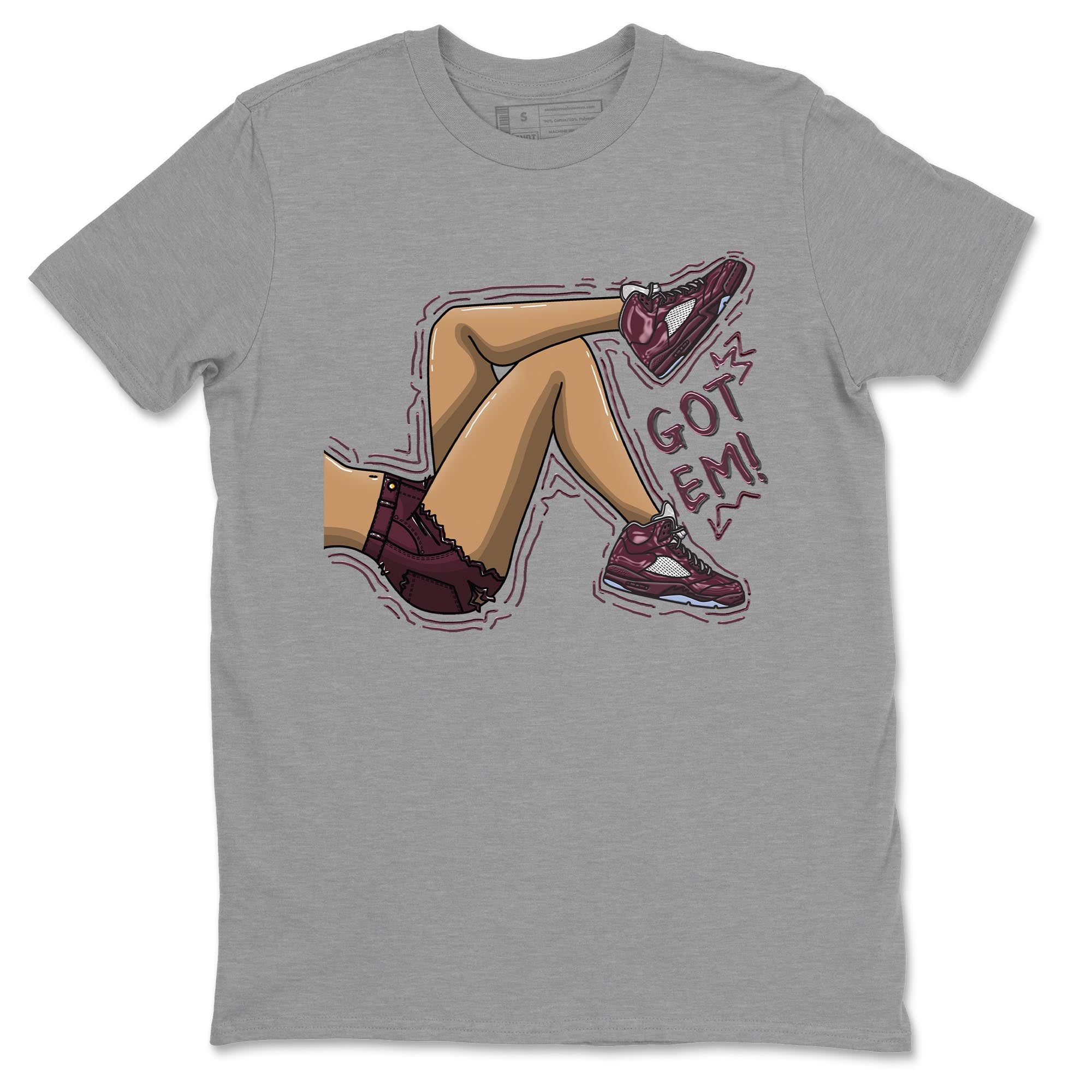 Got Em Legs snkmatch Tee - Air Jordan 5 Burgundy
