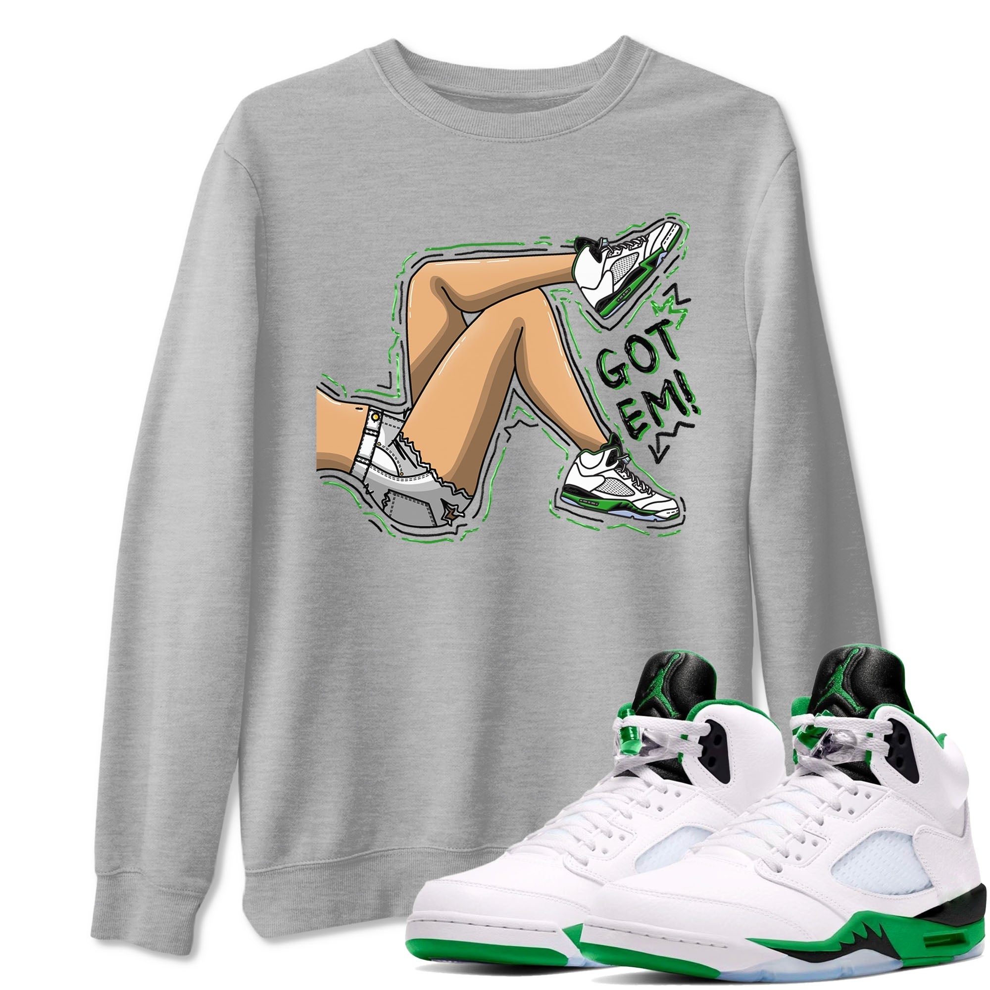 Got Em Legs snkmatch Tees - Air Jordan 5 Lucky Green