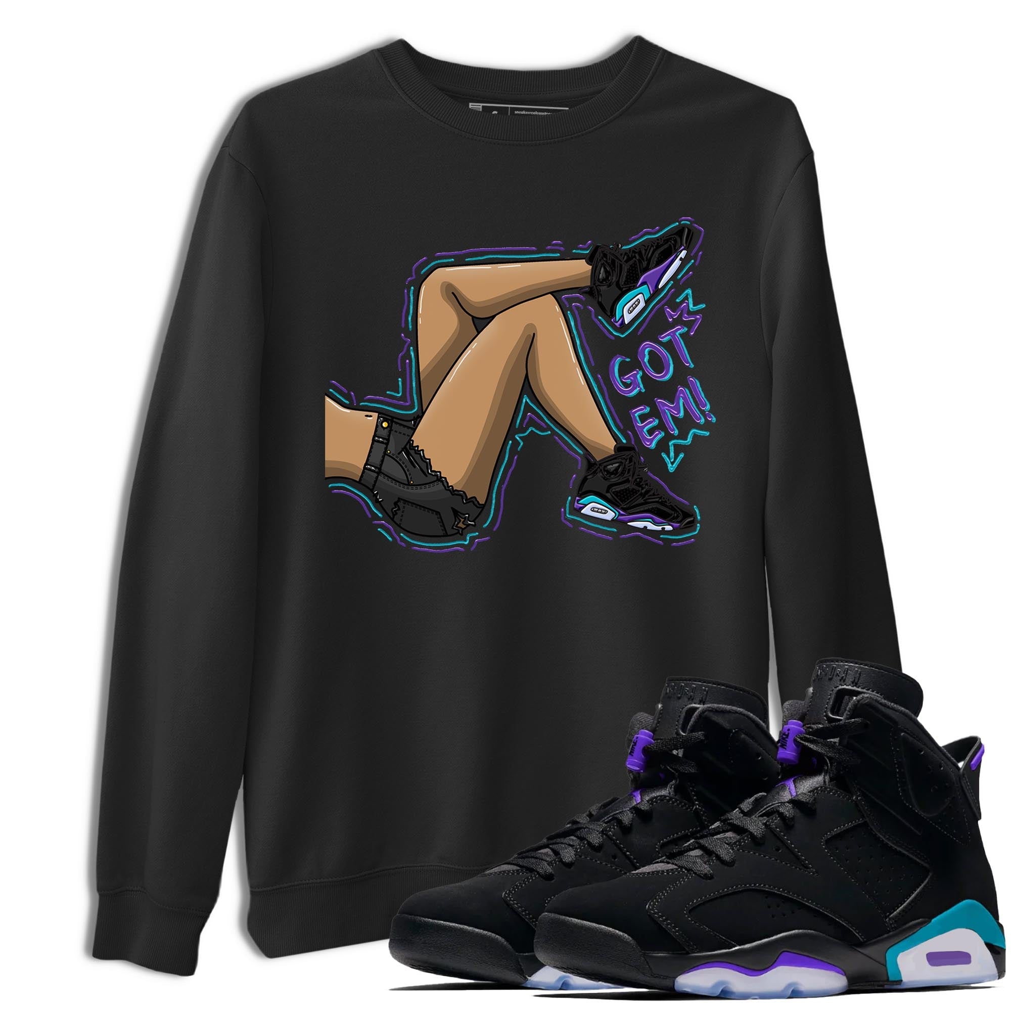Got Em Legs snkmatch Tee - Air Jordan 6 Aqua