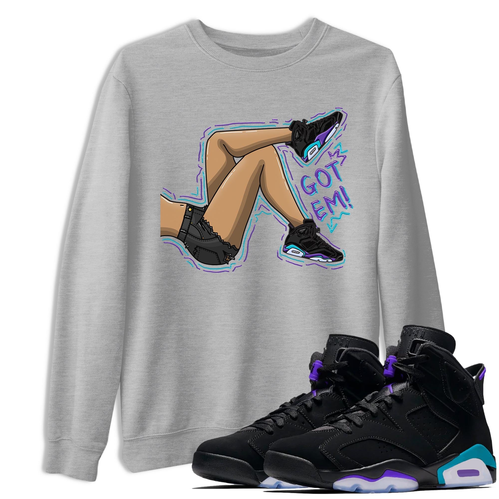 Got Em Legs snkmatch Tee - Air Jordan 6 Aqua