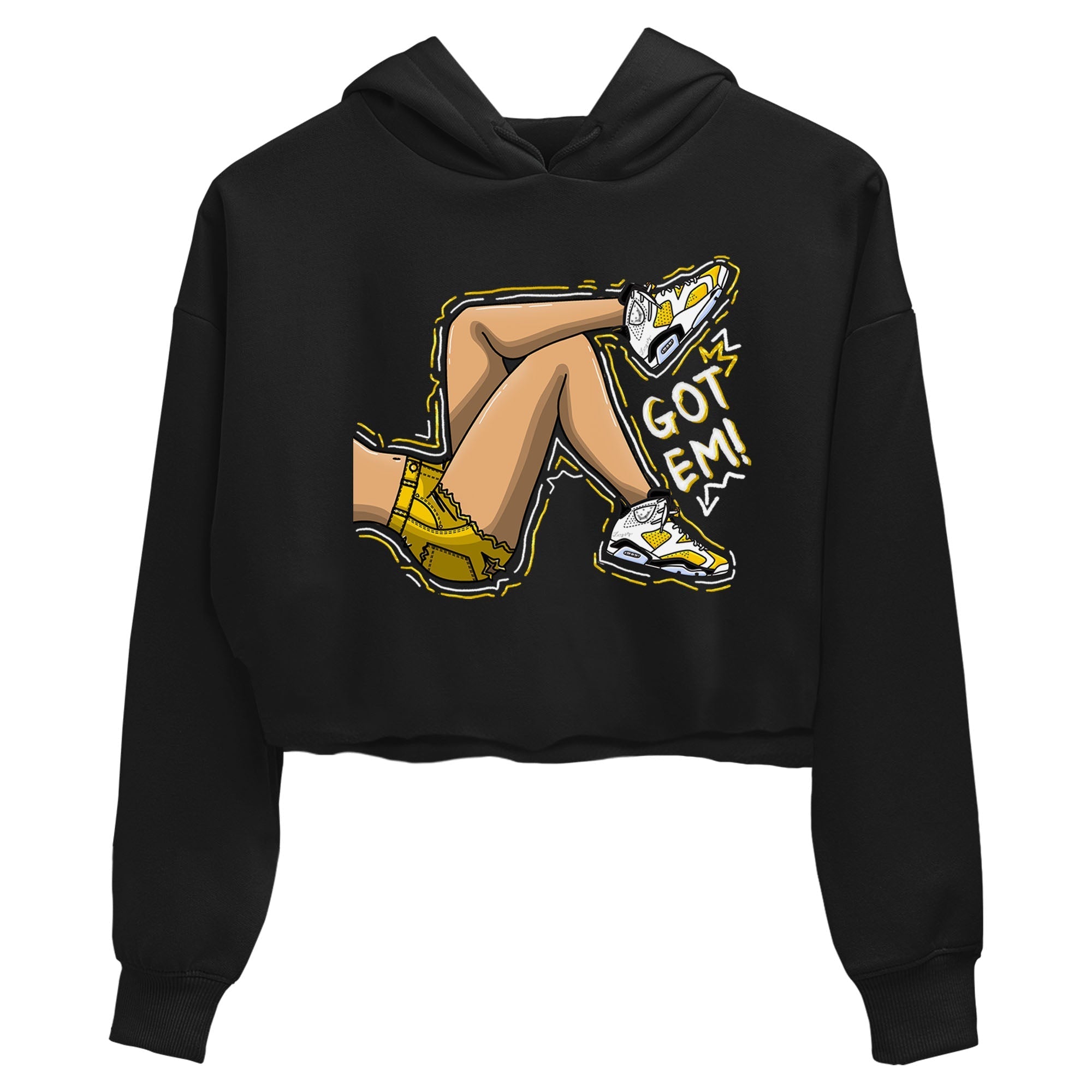Got Em Legs snkmatch Tees Crop Top - Air Jordan 6 Yellow Ochre