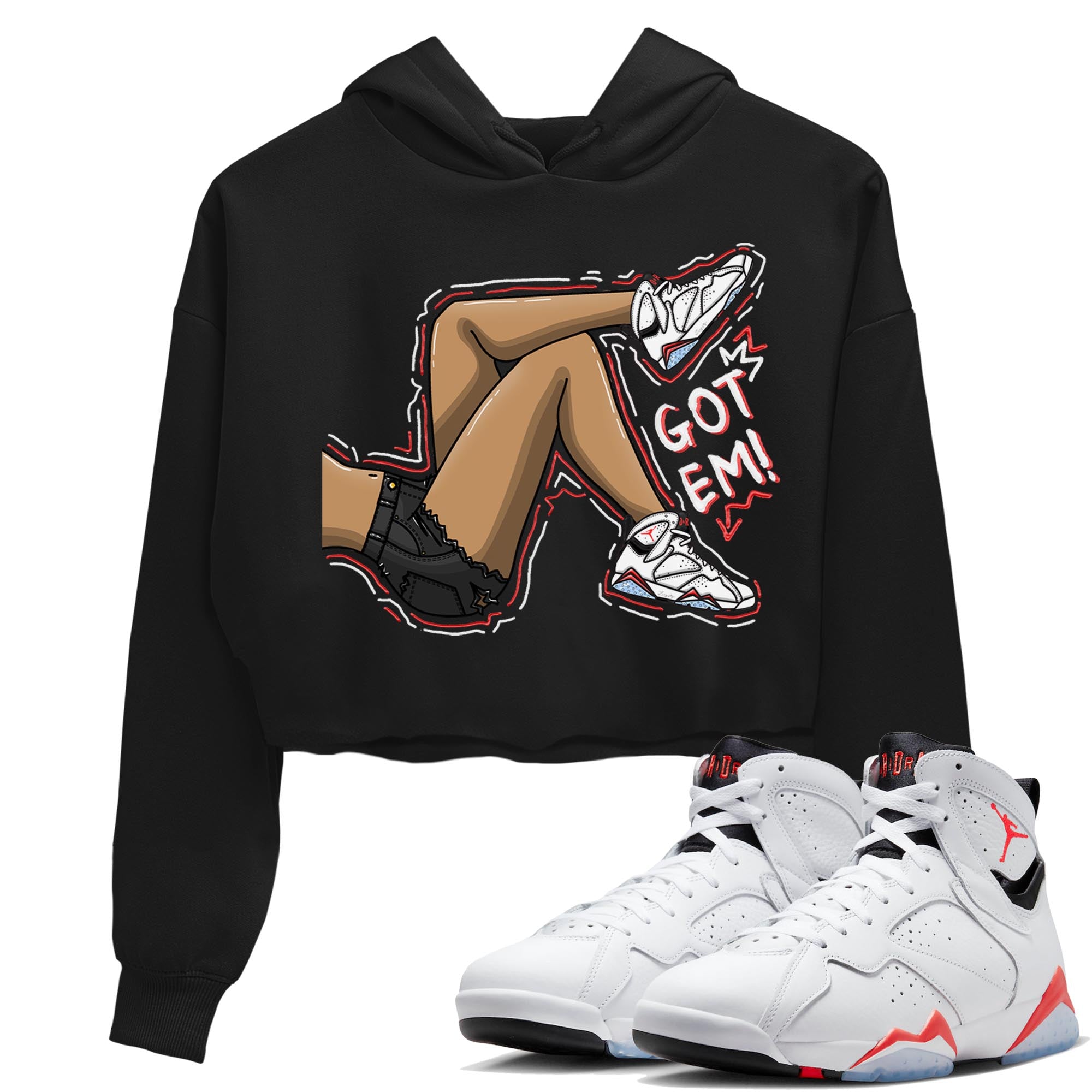 Got Em Legs snkmatch Women's Top - Air Jordan 7 White Infrared