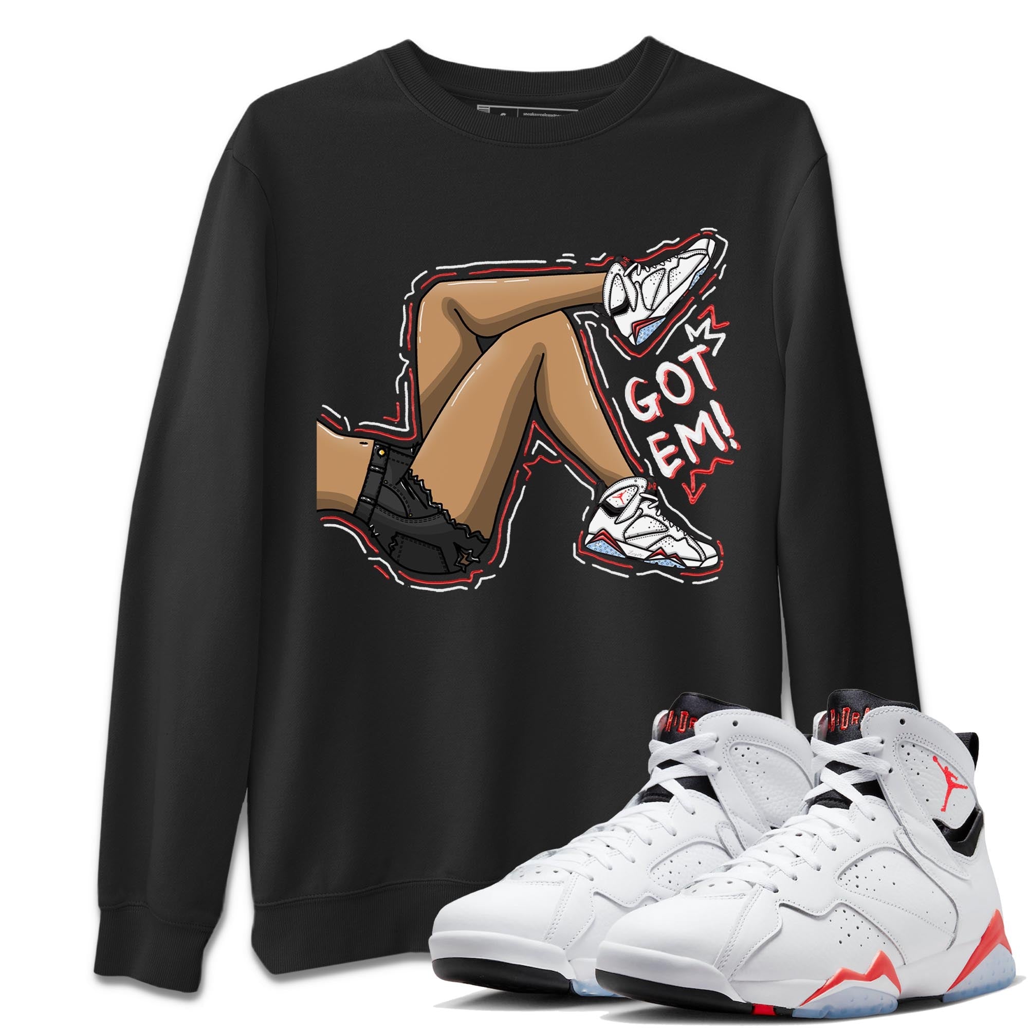 Got Em Legs snkmatch Tee - Air Jordan 7 White Infrared