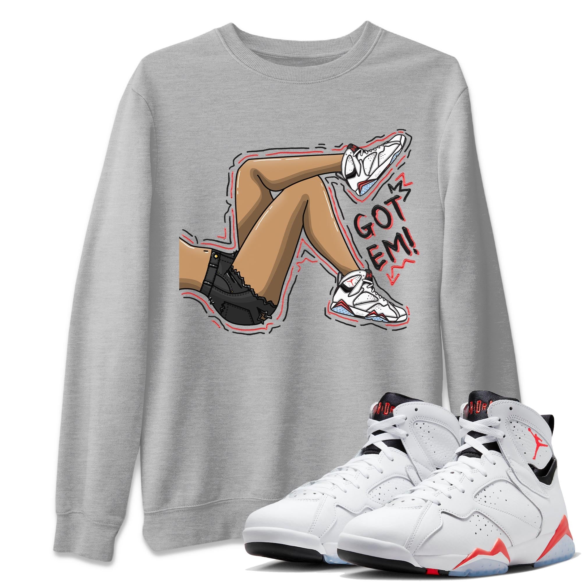 Got Em Legs snkmatch Tee - Air Jordan 7 White Infrared