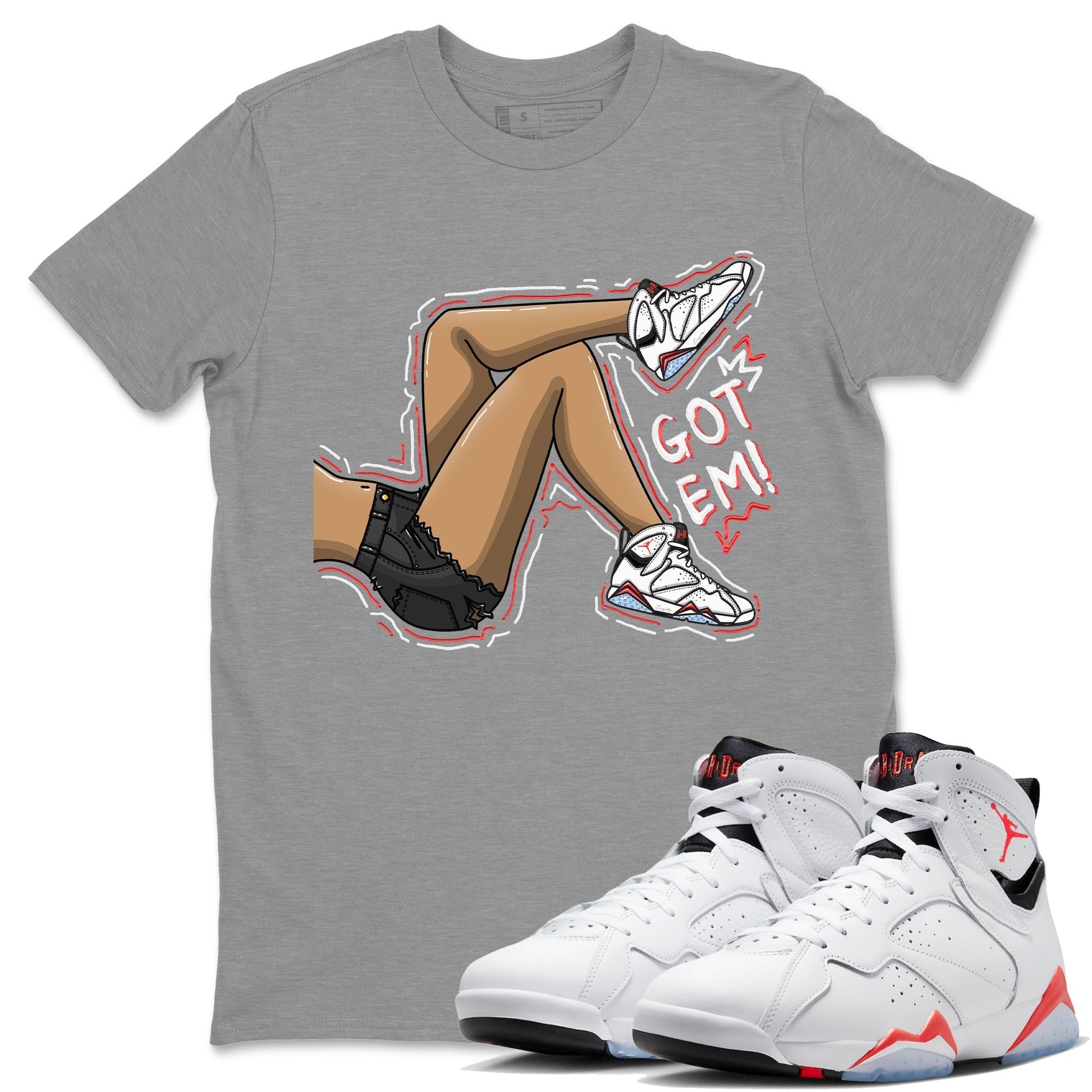 Got Em Legs snkmatch Tee - Air Jordan 7 White Infrared
