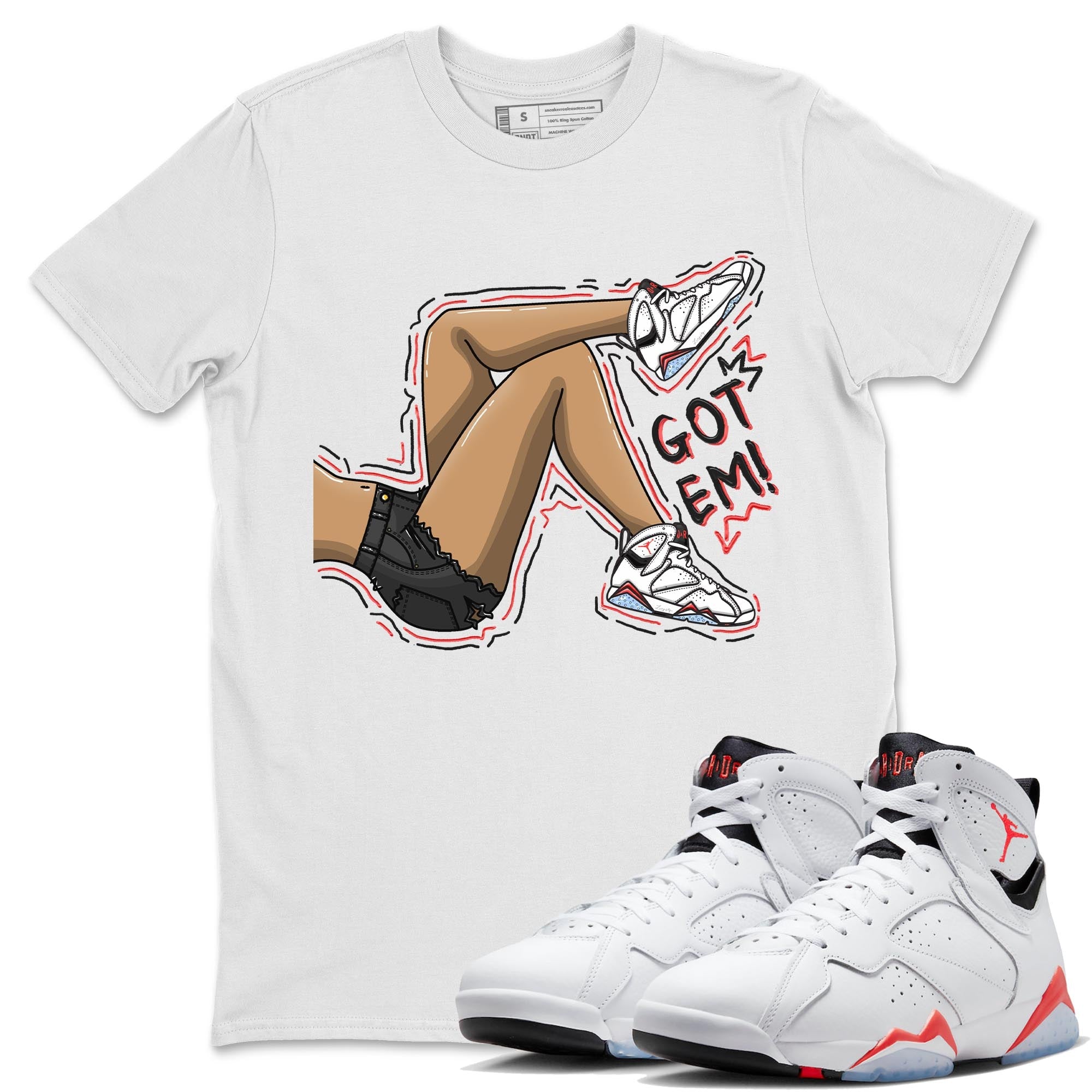 Got Em Legs snkmatch Tee - Air Jordan 7 White Infrared