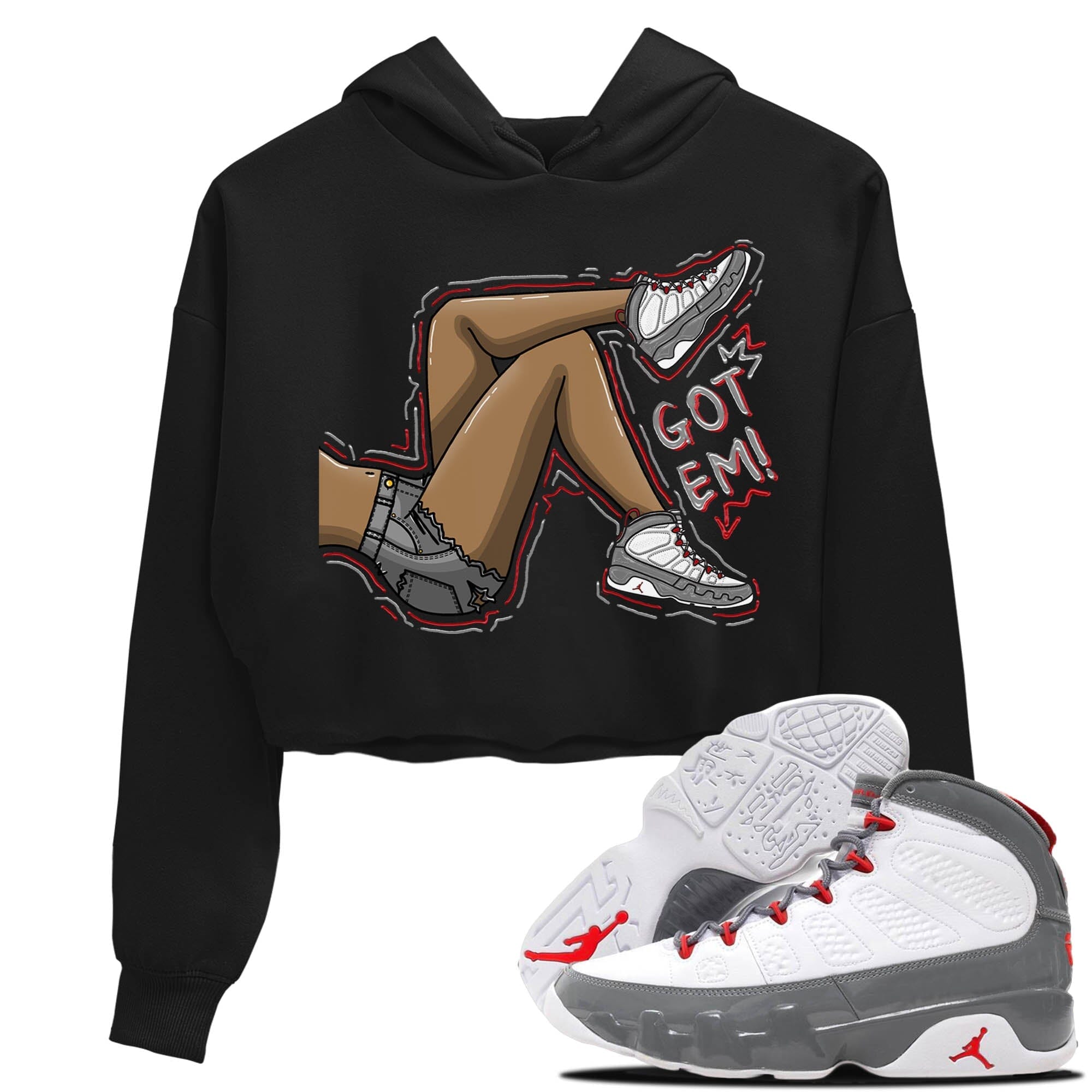 Got Em Legs Women's Tops - Air Jordan 9 Fire Red