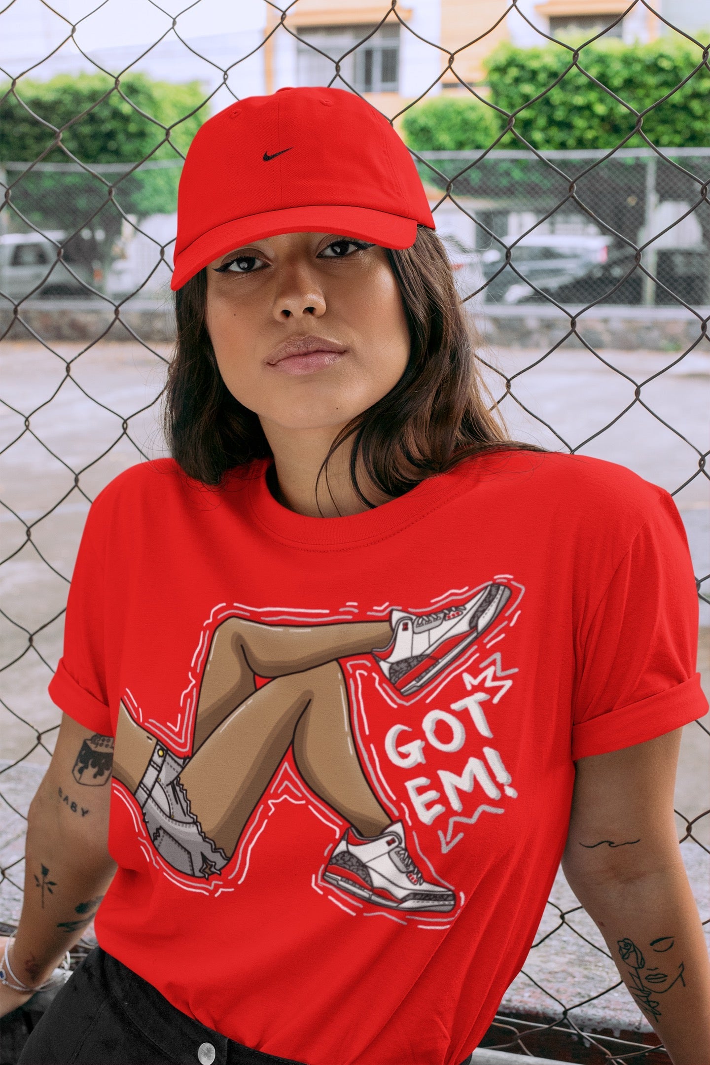 Got Em Legs Unisex Tops - Air Jordan 3 Fire Red