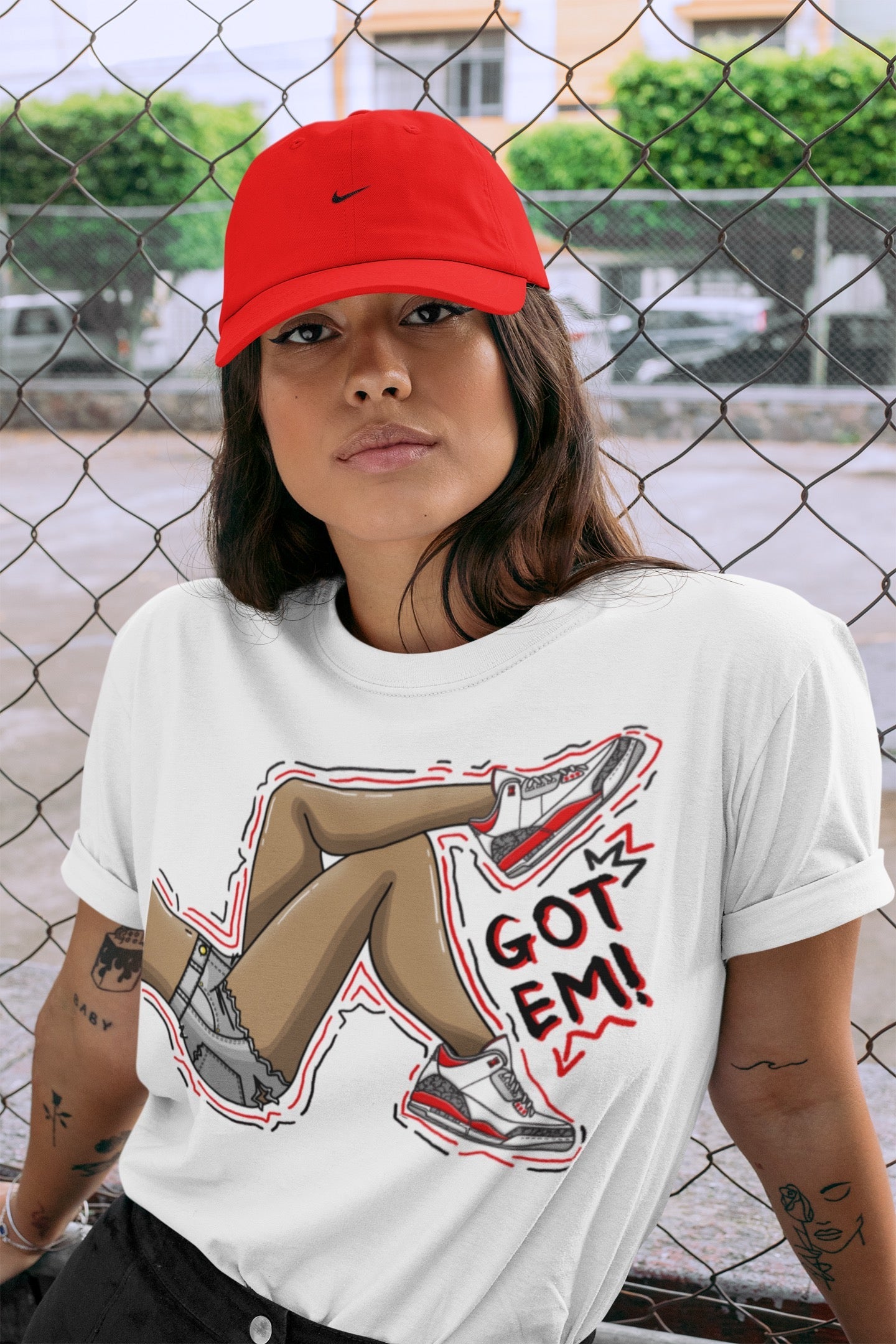 Got Em Legs Unisex Tops - Air Jordan 3 Fire Red