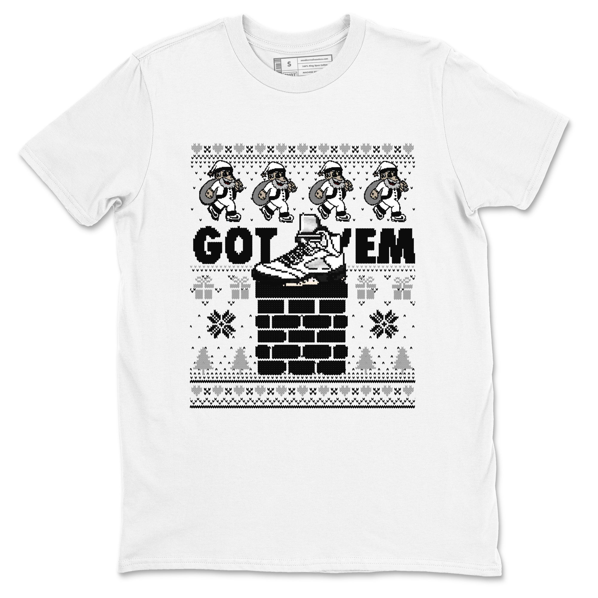 Got' em Santa snkmatch Tees - Air Jordan 5 White Black