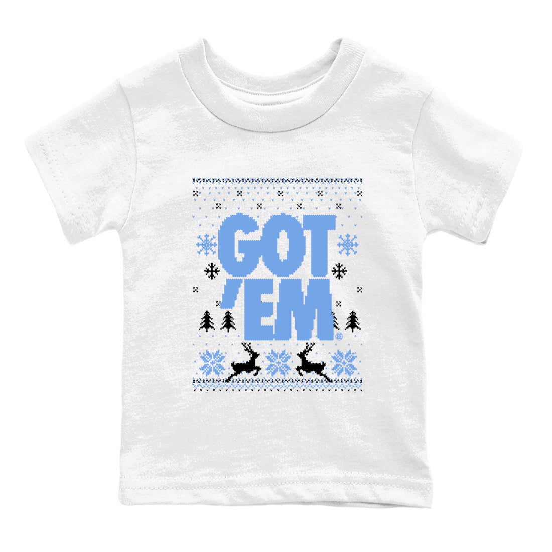 Got Em Ugly Sweater snkmatch Tees Kids - Air Jordan 1 UNC Toe