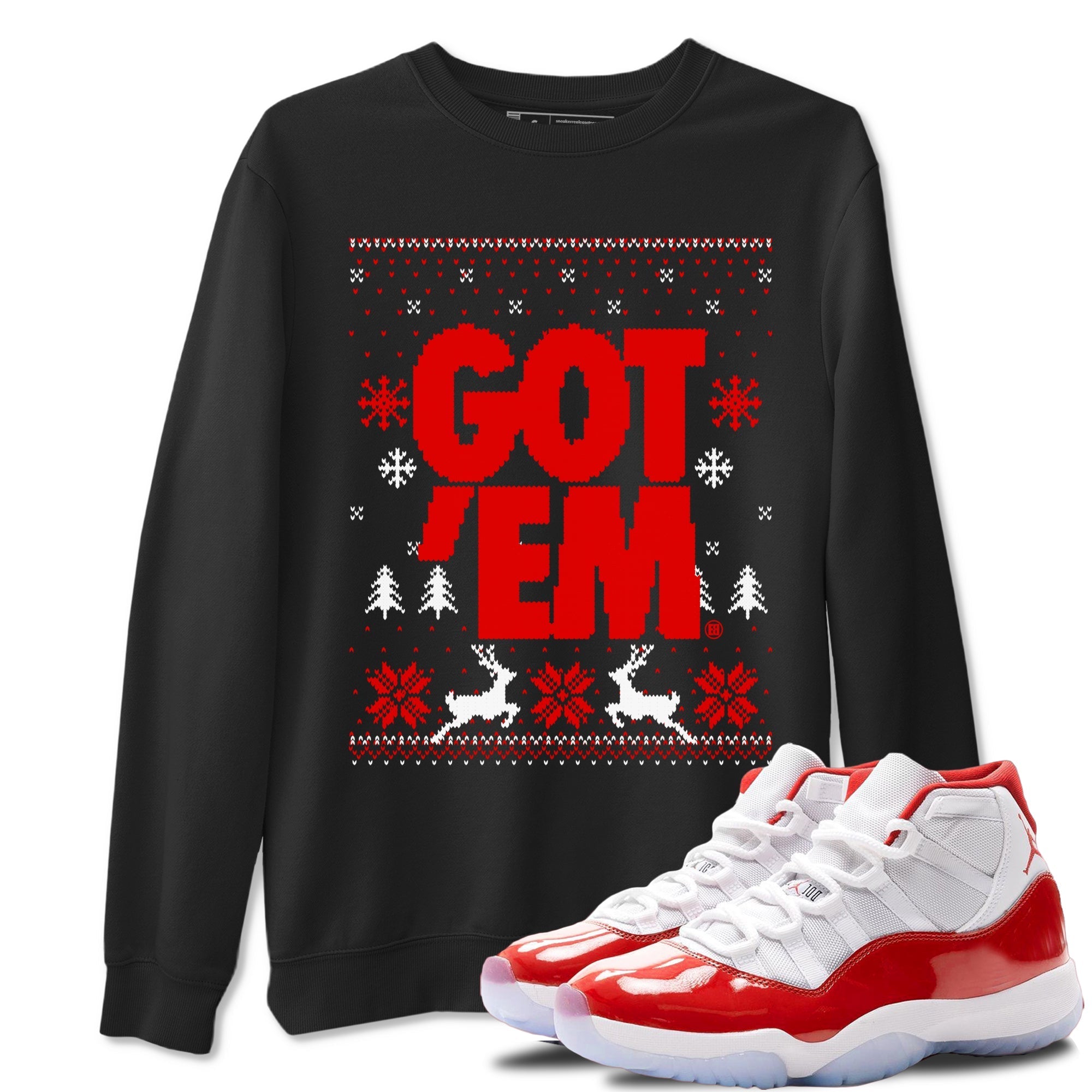 Got Em Ugly Sweater snkmatch Tees - Air Jordan 11 Cherry