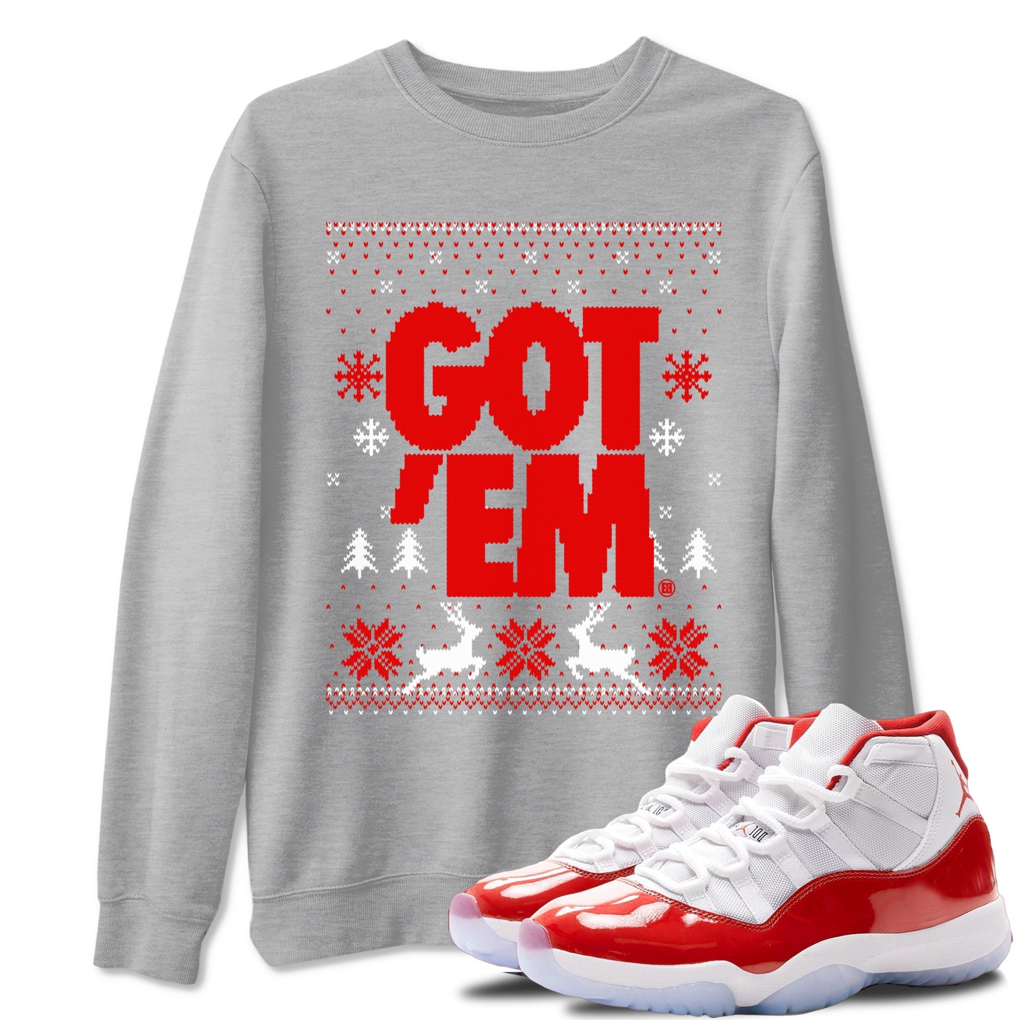Got Em Ugly Sweater snkmatch Tees - Air Jordan 11 Cherry
