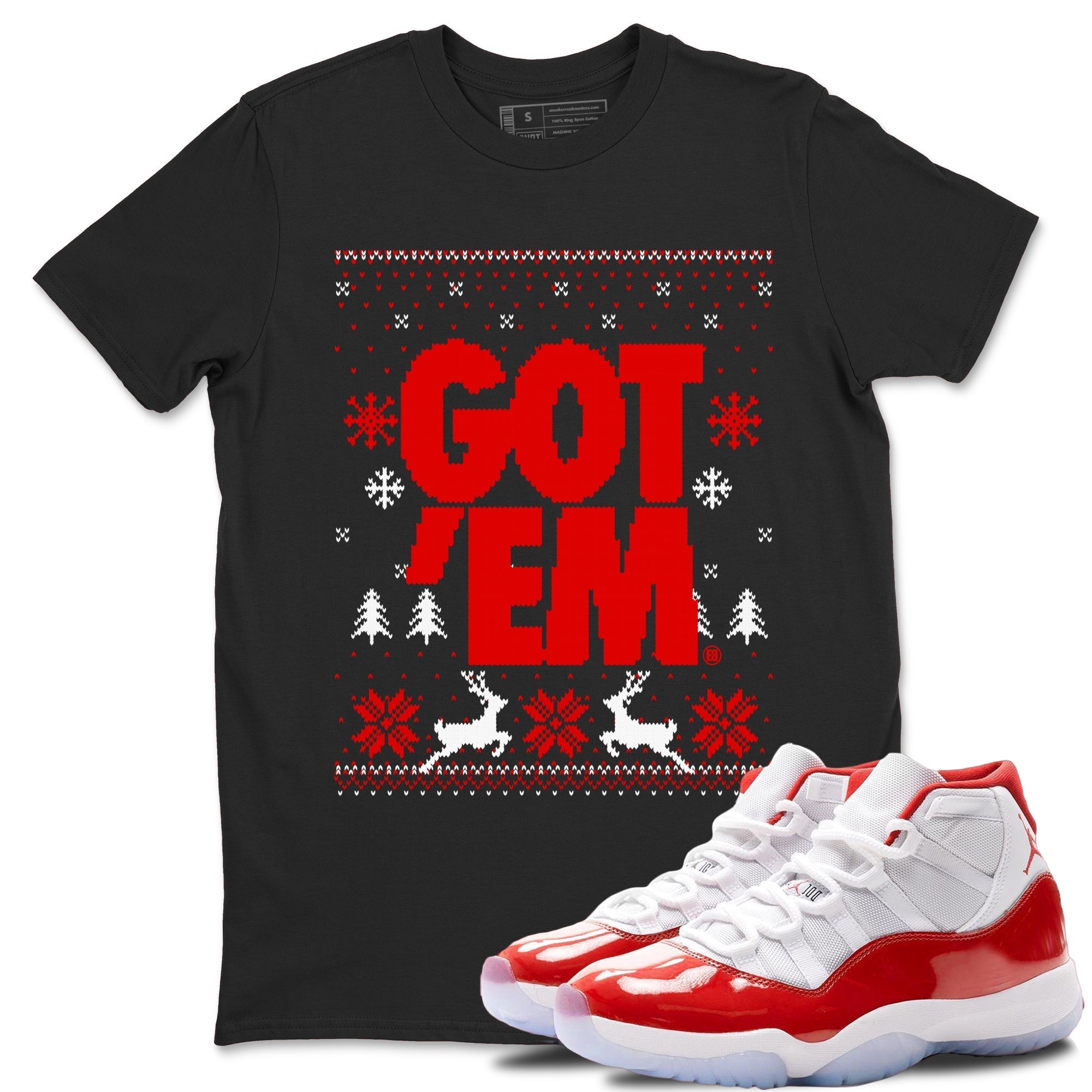 Got Em Ugly Sweater snkmatch Tees - Air Jordan 11 Cherry