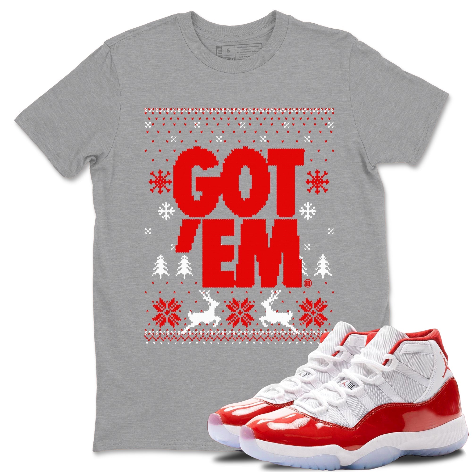 Got Em Ugly Sweater snkmatch Tees - Air Jordan 11 Cherry