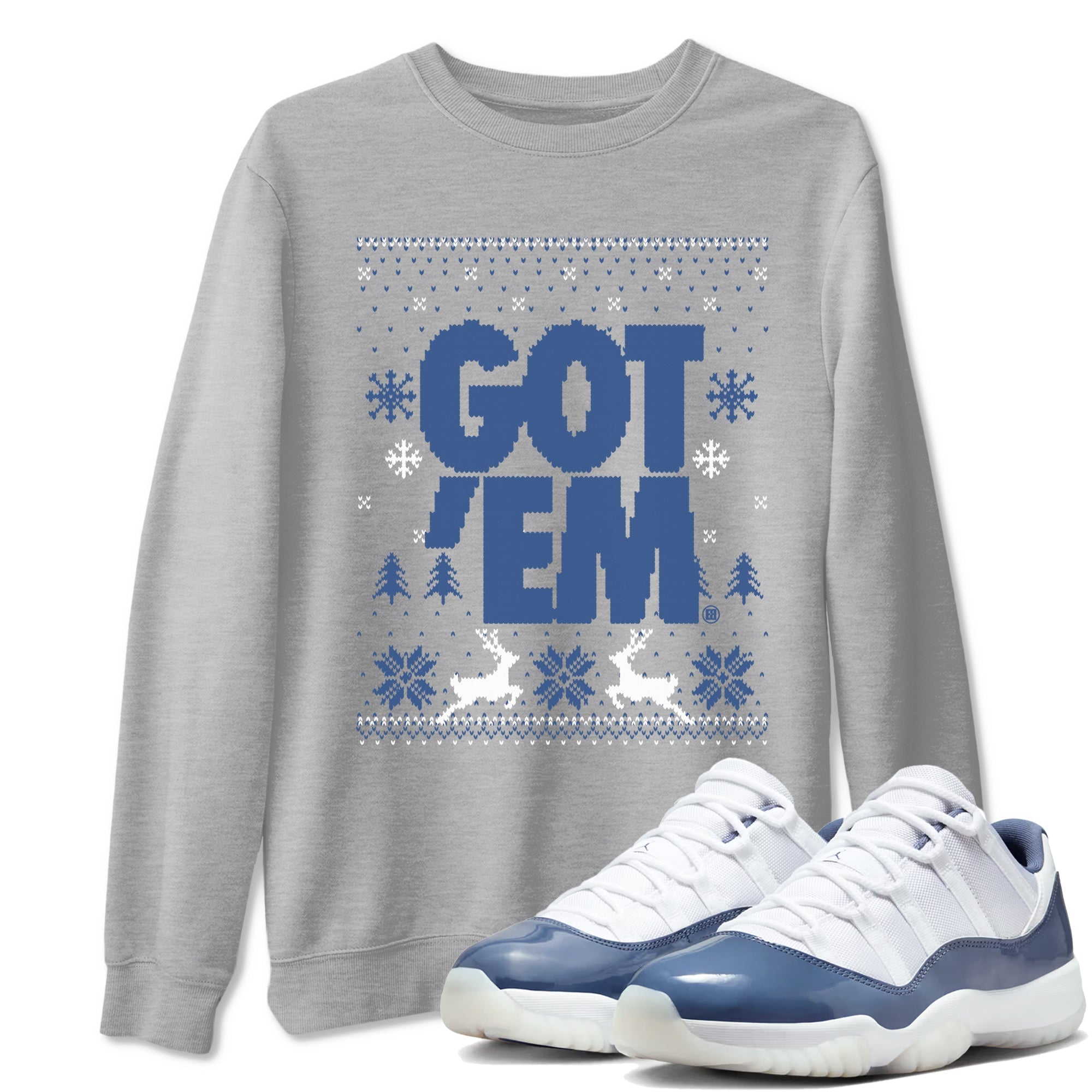 Got Em Ugly Sweater snkmatch Tees - Air Jordan 11 Diffused Blue