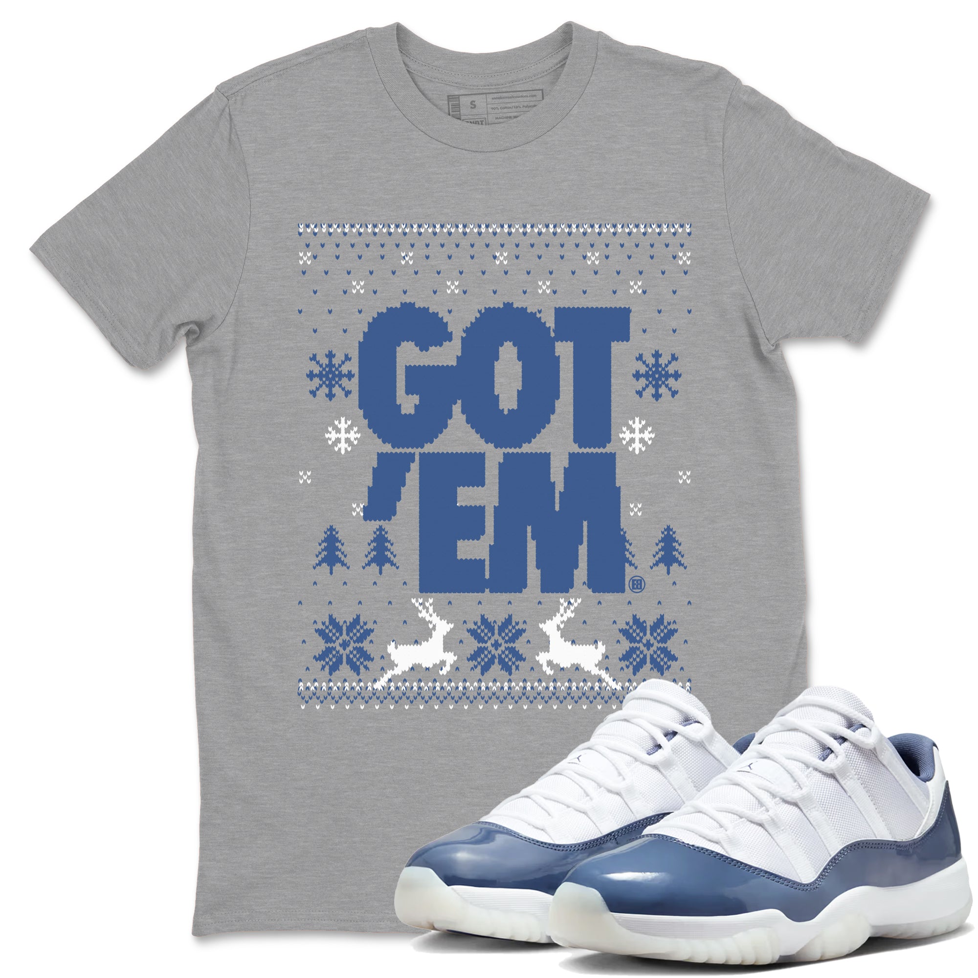 Got Em Ugly Sweater snkmatch Tees - Air Jordan 11 Diffused Blue