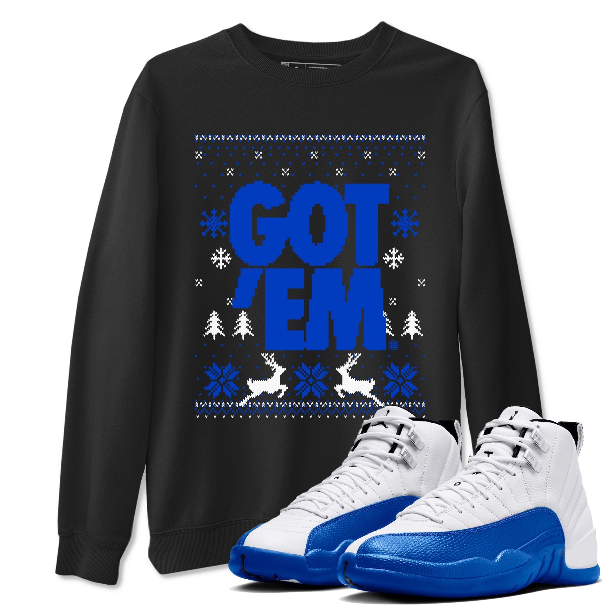 Got Em Ugly Sweater snkmatch Tees - Air Jordan 12 Blueberry