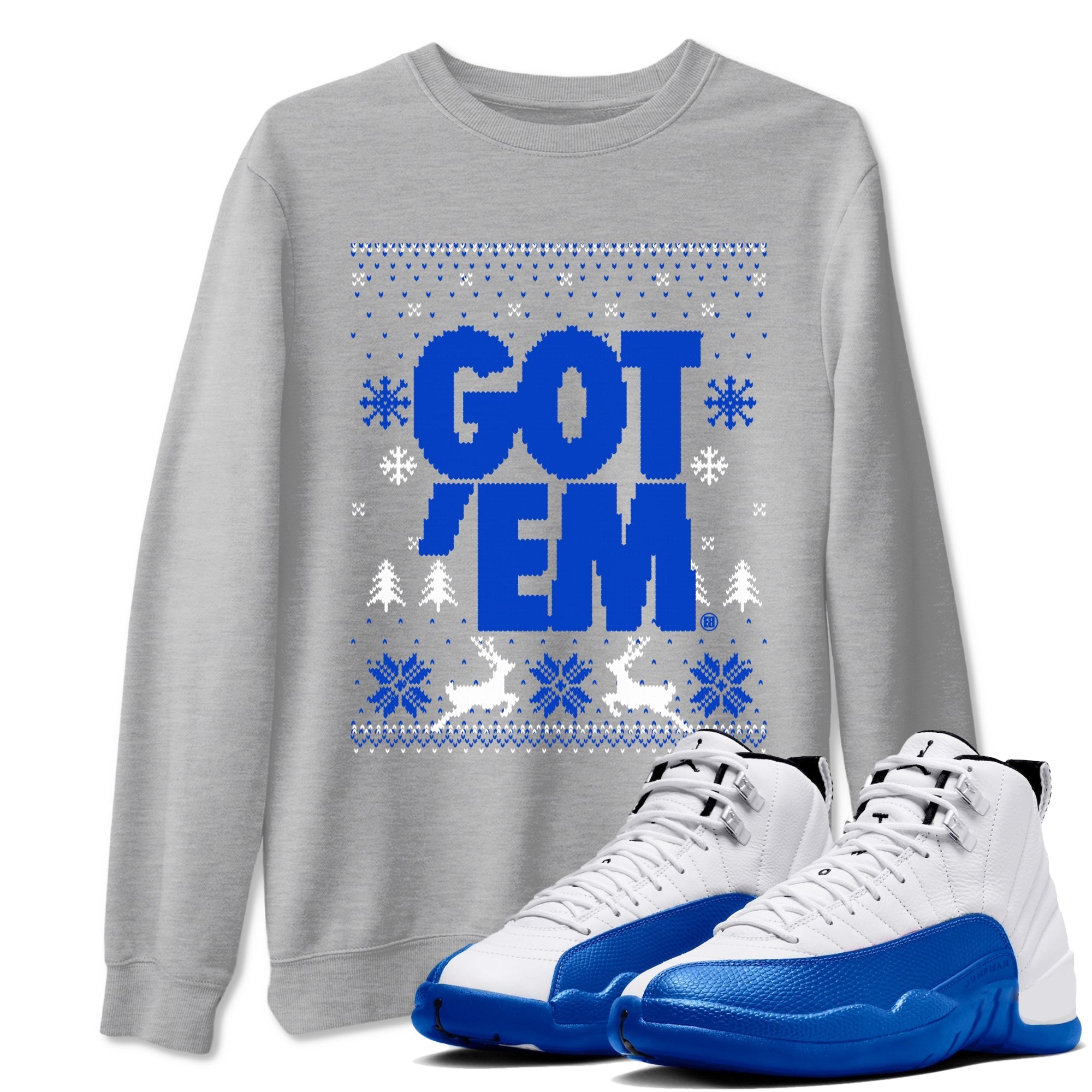 Got Em Ugly Sweater snkmatch Tees - Air Jordan 12 Blueberry