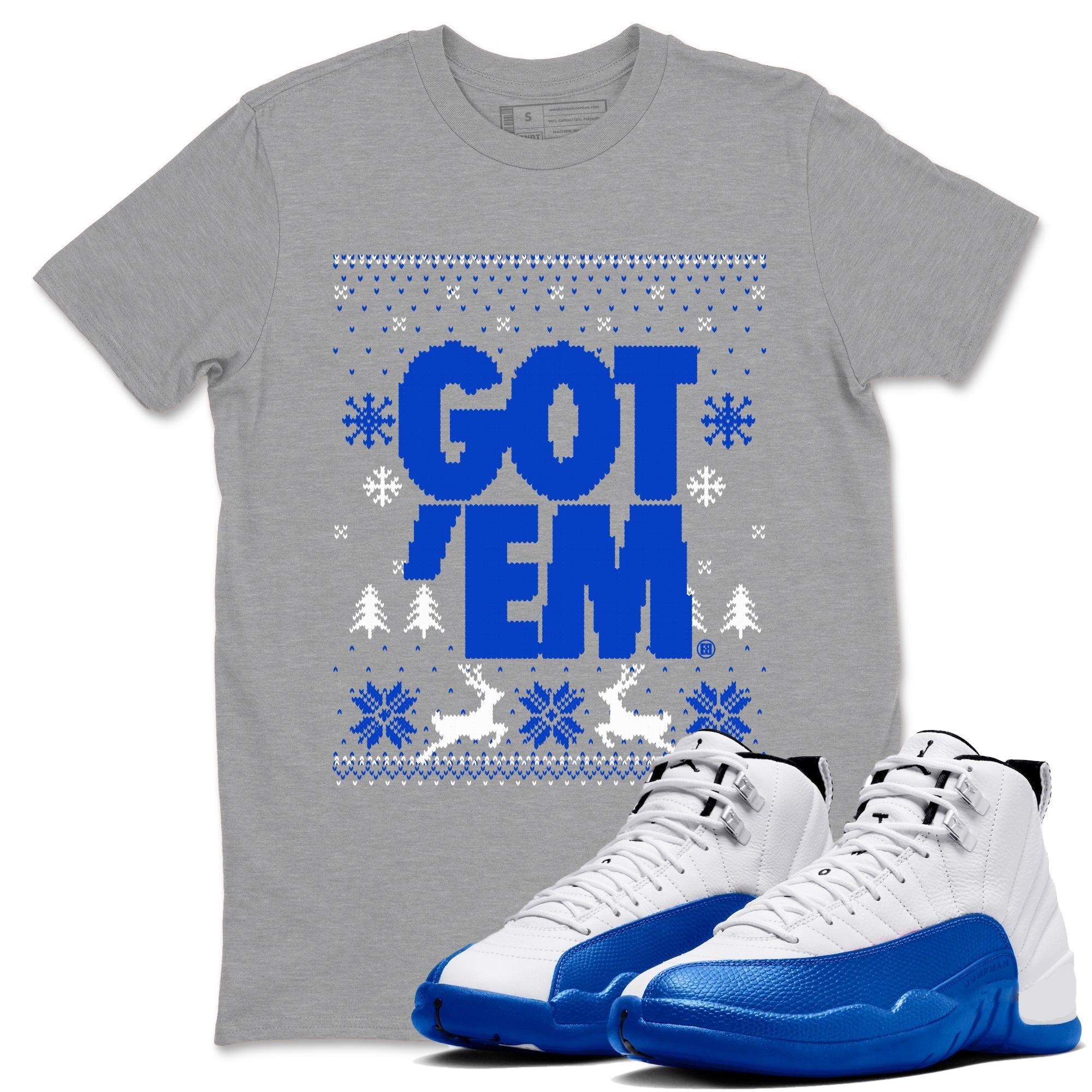 Got Em Ugly Sweater snkmatch Tees - Air Jordan 12 Blueberry