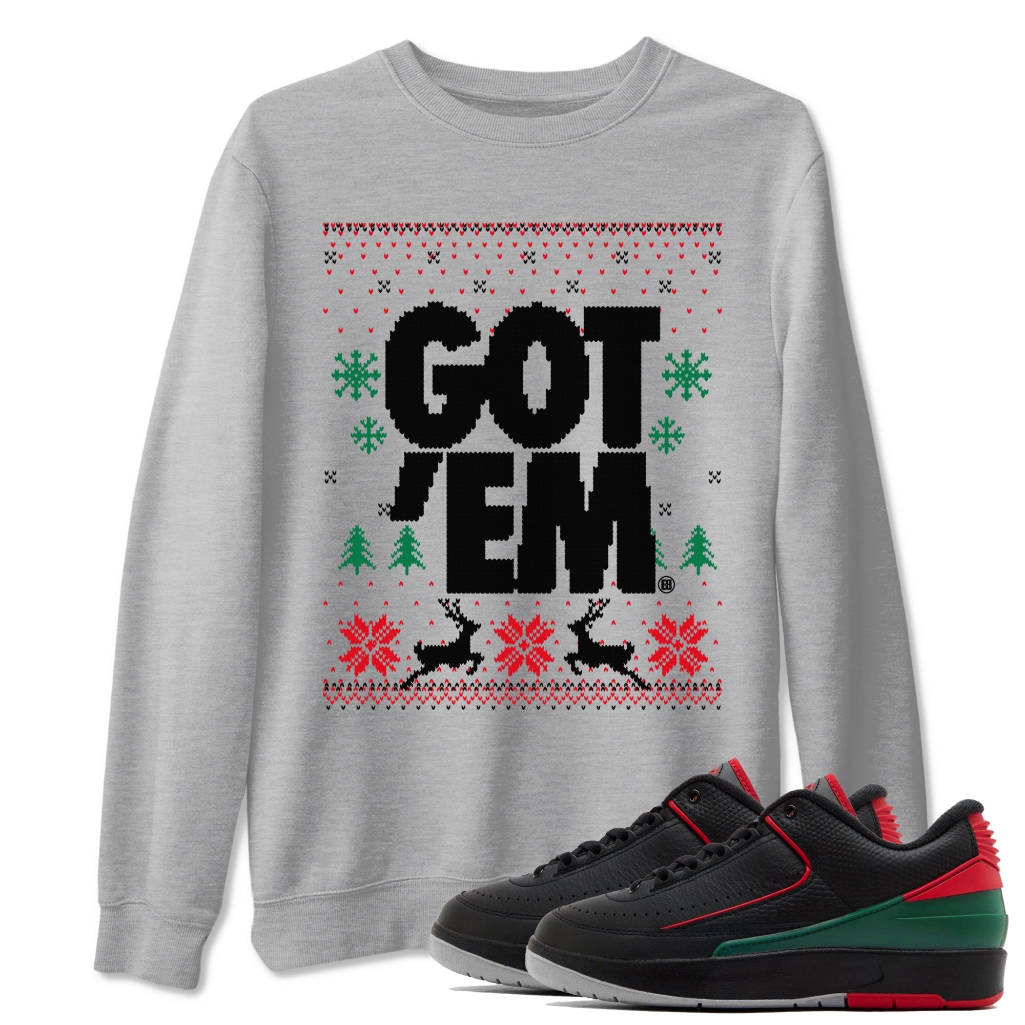 Got Em Ugly Sweater snkmatch Tees - Air Jordan 2 Christmas