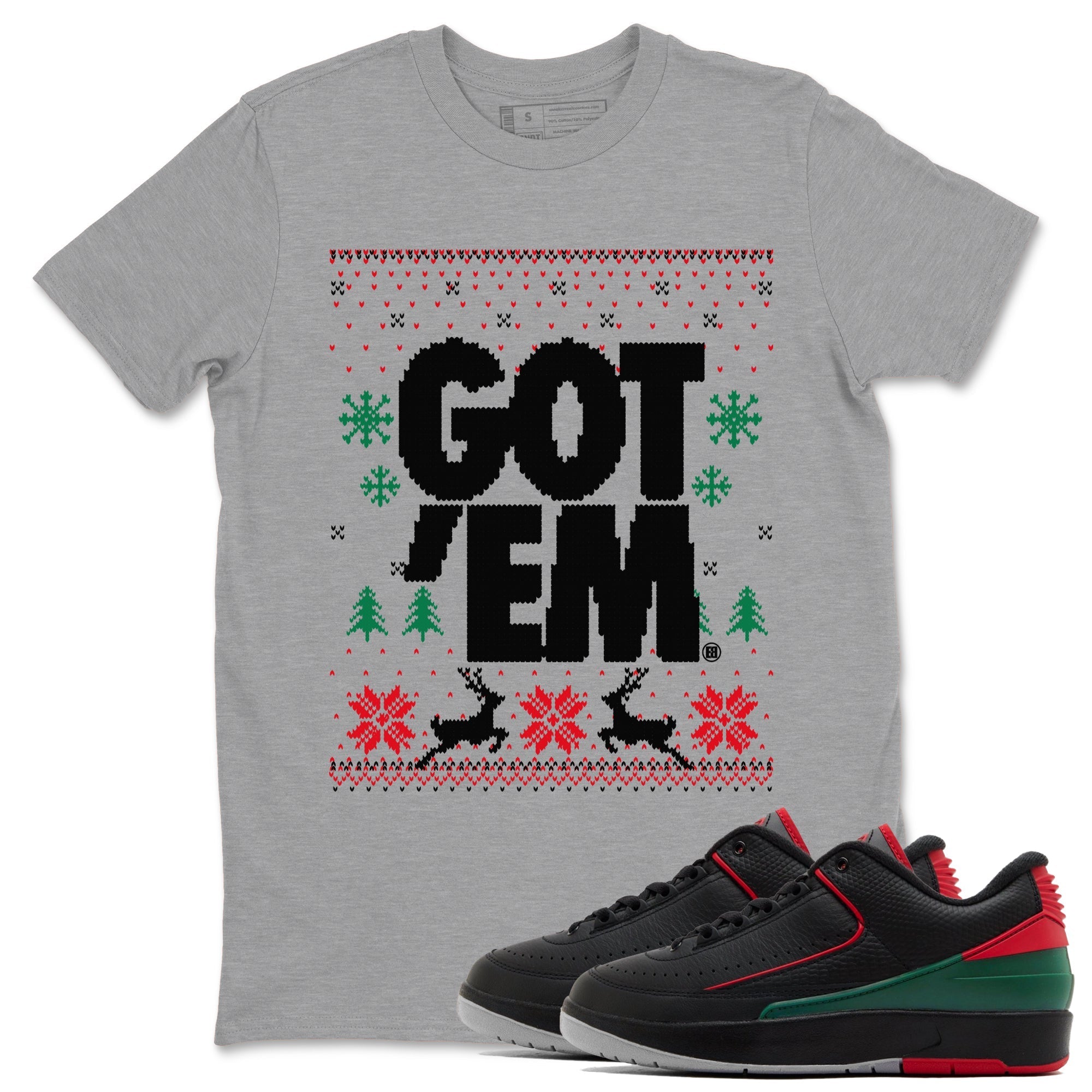 Got Em Ugly Sweater snkmatch Tees - Air Jordan 2 Christmas