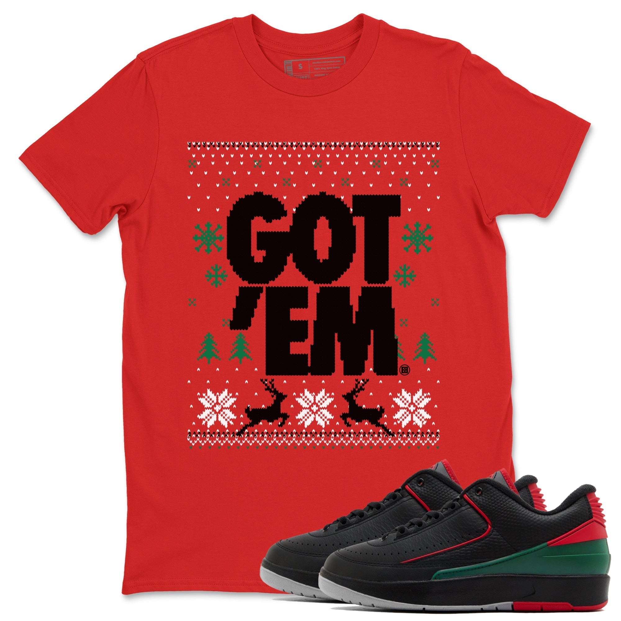 Got Em Ugly Sweater snkmatch Tees - Air Jordan 2 Christmas